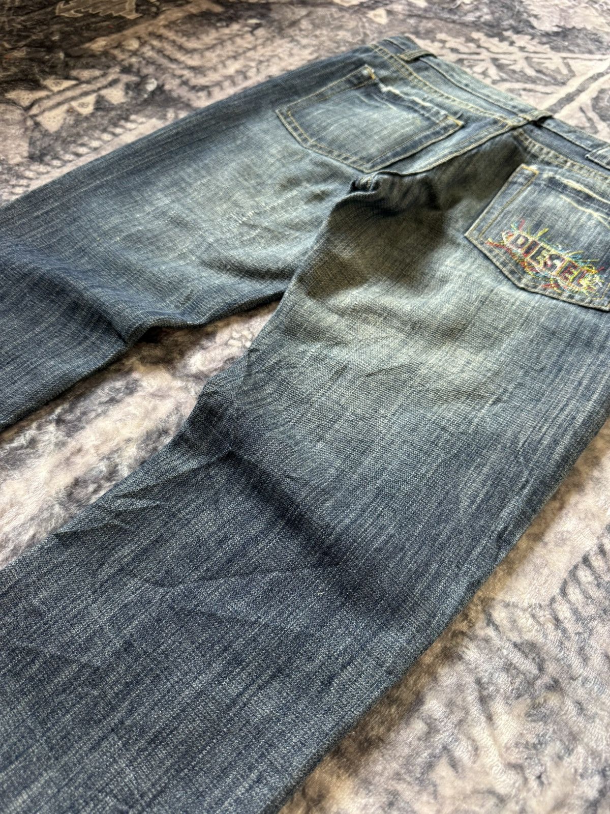 Diesel Vintage Diesel Boro Weave Distressed Flared Jeans Size US 29 - 19 Thumbnail