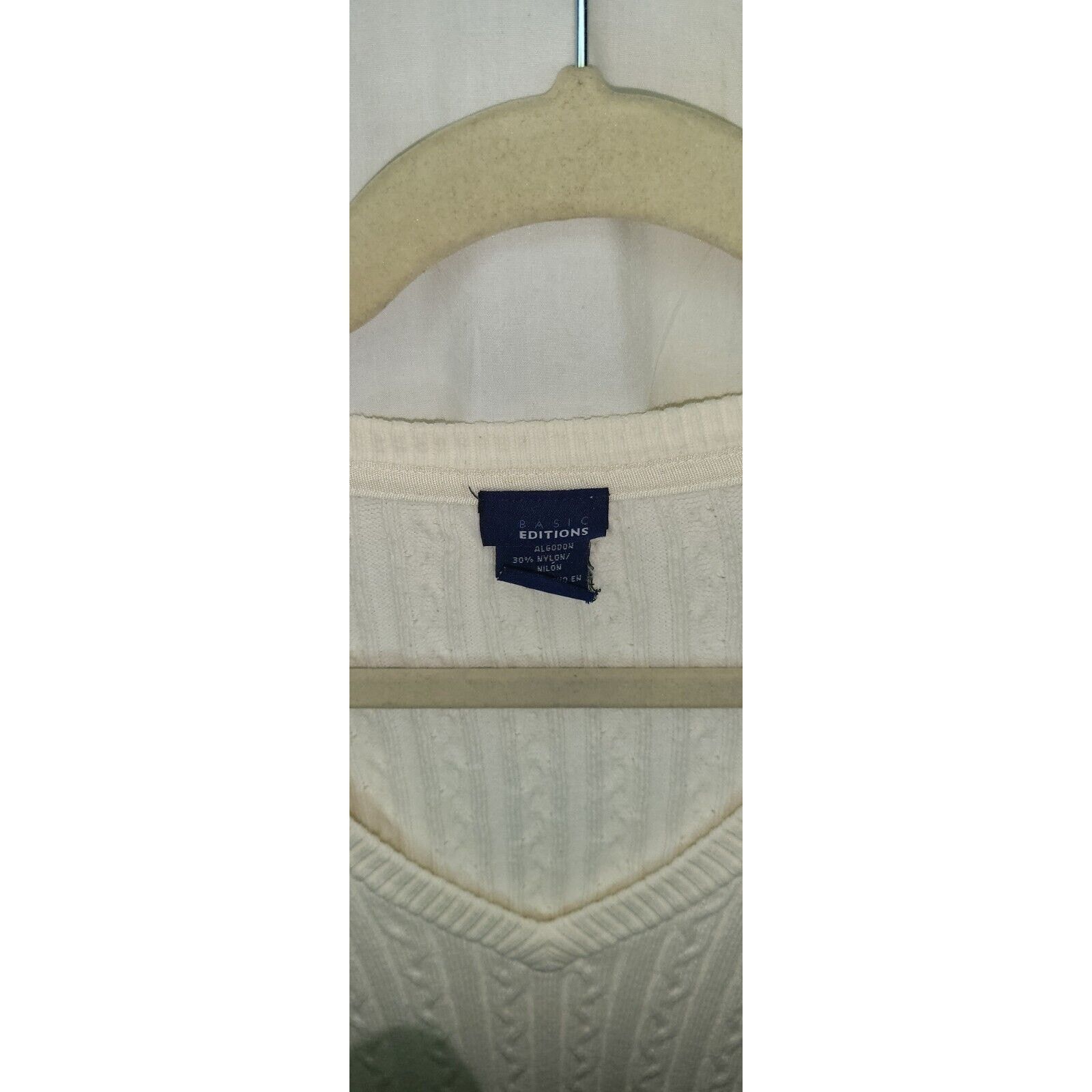 Basic Editions Basic Editions White Knit Long Sleeve Sweater Size XL Size XL / US 12-14 / IT 48-50 - 4 Thumbnail