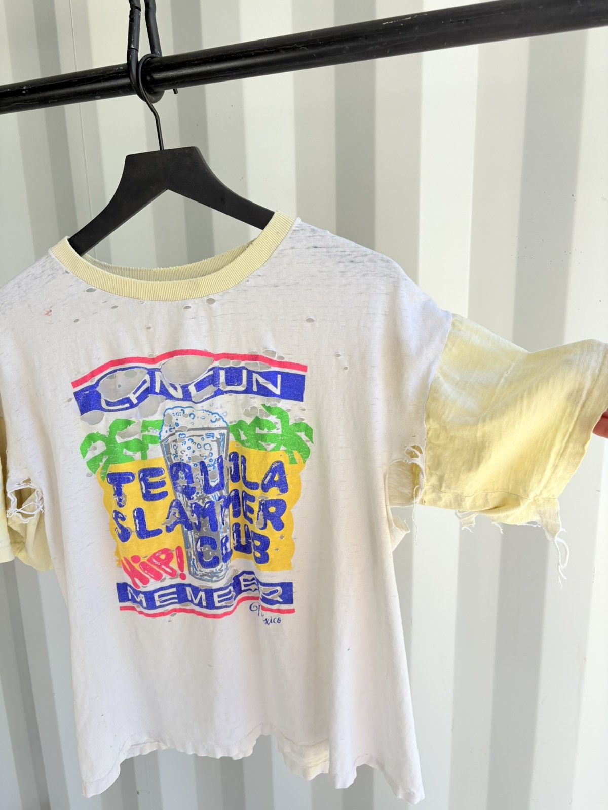 Vintage Thrashed Cancun Tequila Slammer Club Shirt Thin ERD Grunge Size US XL / EU 56 / 4 - 3 Thumbnail