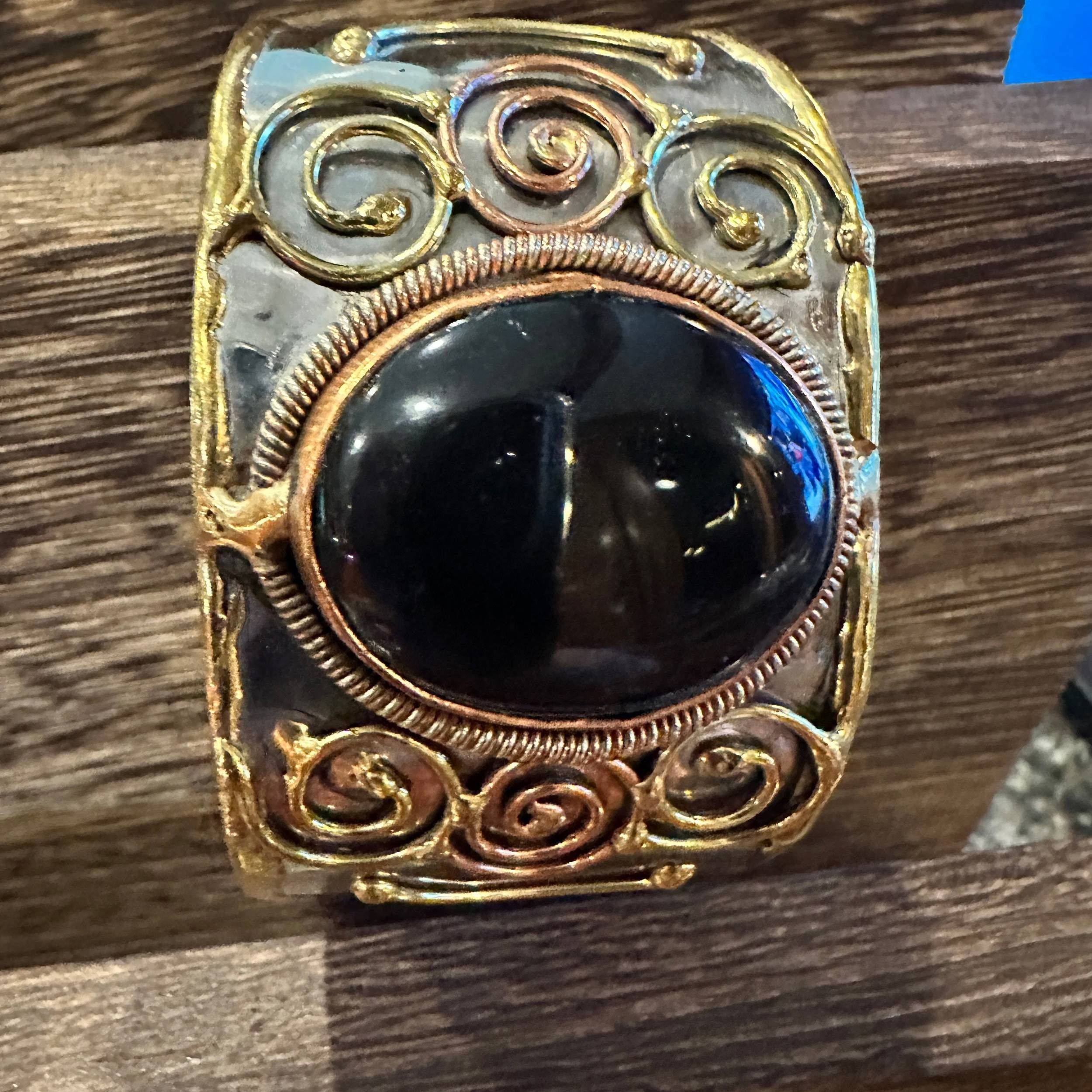 Other Artisan-Made Adjustable Black Onyx and Mixed Metals Cuff Bra Size ONE SIZE - 9 Thumbnail