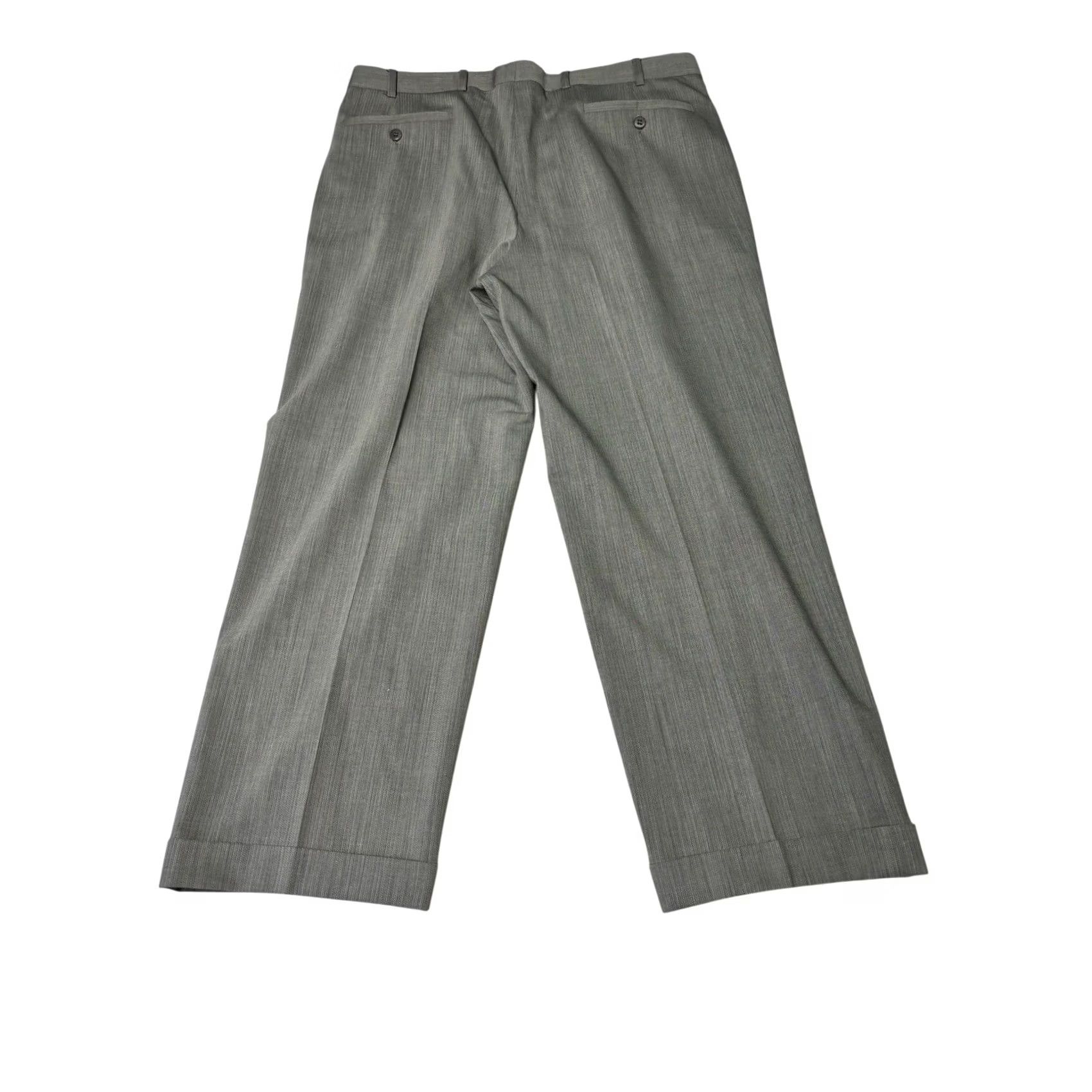 Zanella Zanella Joe Gray Pleated Dress Pants Mens 35X28 Wool Made Italy Cuffed Trousers Size US 35 - 6 Thumbnail