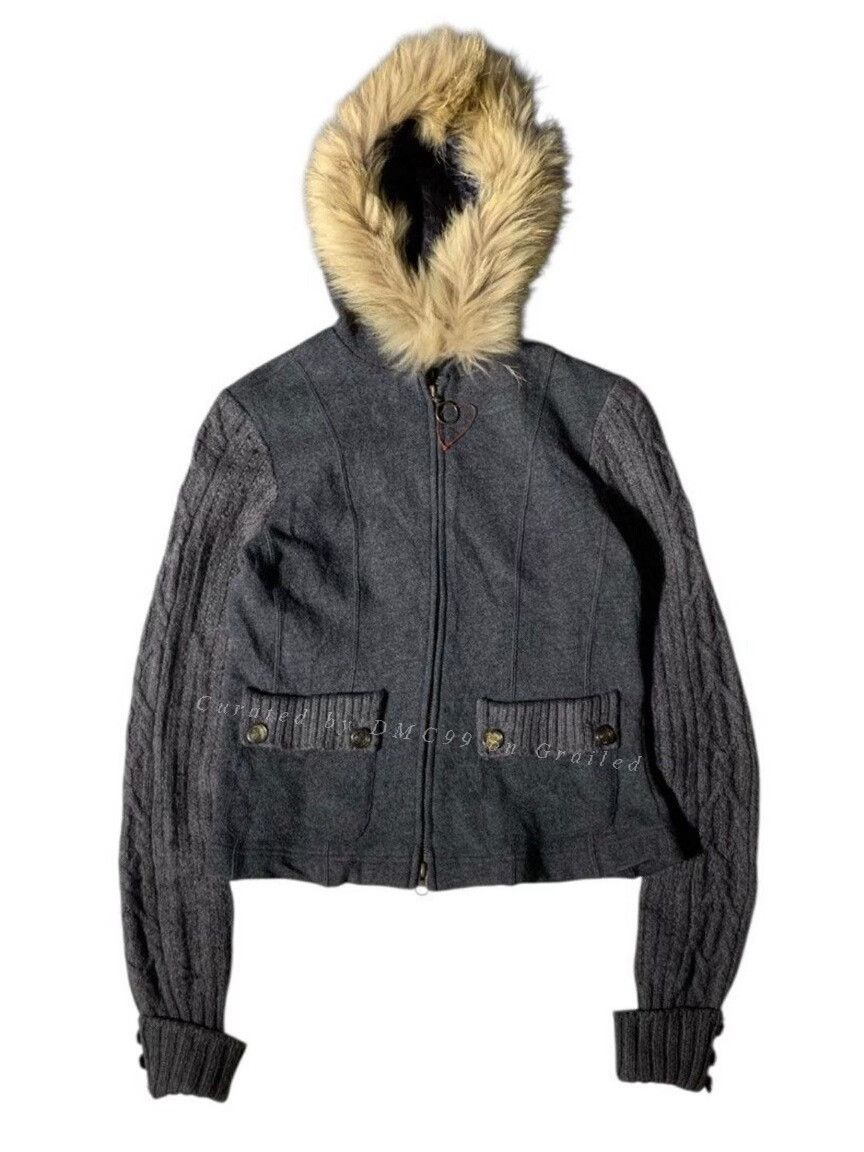 Comme des Garcons Comme ca du mode Knit Fur Collar Jacket Size US M / EU 48-50 / 2 - 1 Thumbnail