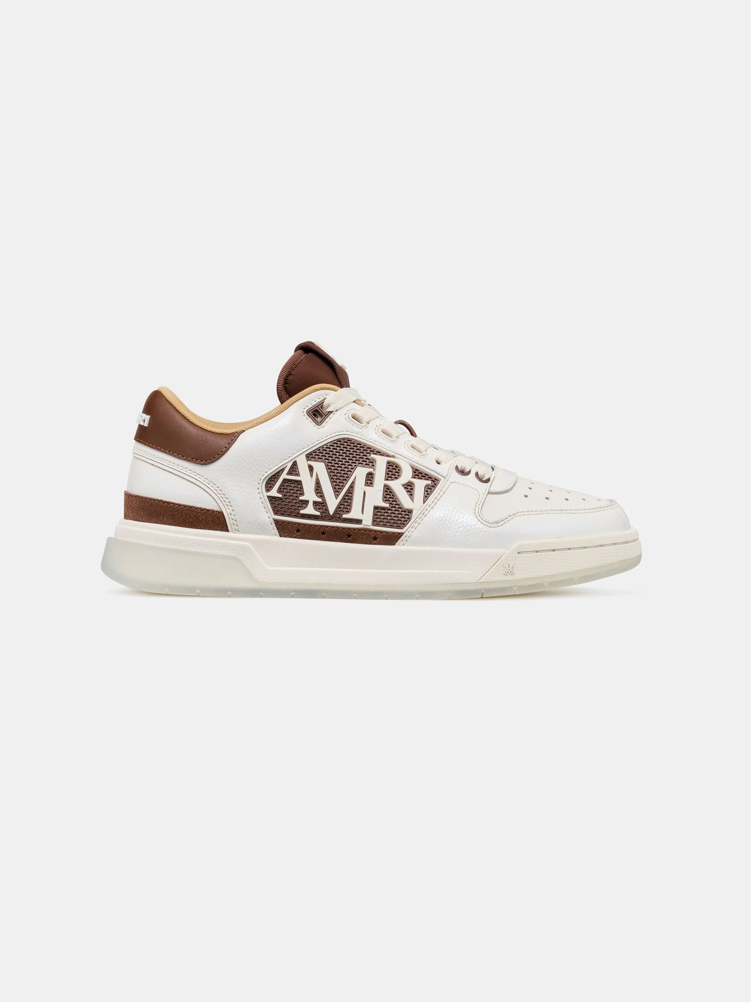 Amiri os11x0326 Pebbled Classic Low Top Sneakers in White/Brown Size US 12 / EU 45 - 1 Thumbnail