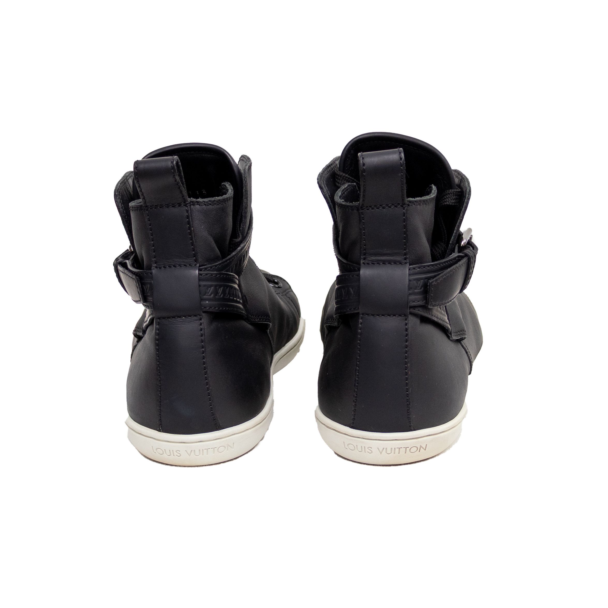 Louis Vuitton Louis Vuitton Falcon High Top Sneakers Black Leather Trainer Size US 9 / EU 42 - 5 Thumbnail