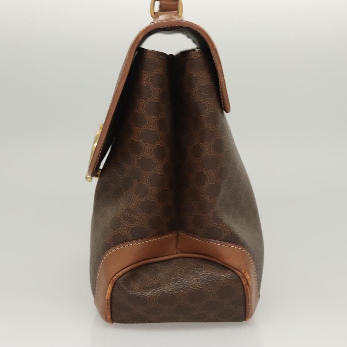 Celine CELINE Macadam Canvas Hand Bag Pvc Leather Brown Gold Size ONE SIZE - 4 Thumbnail