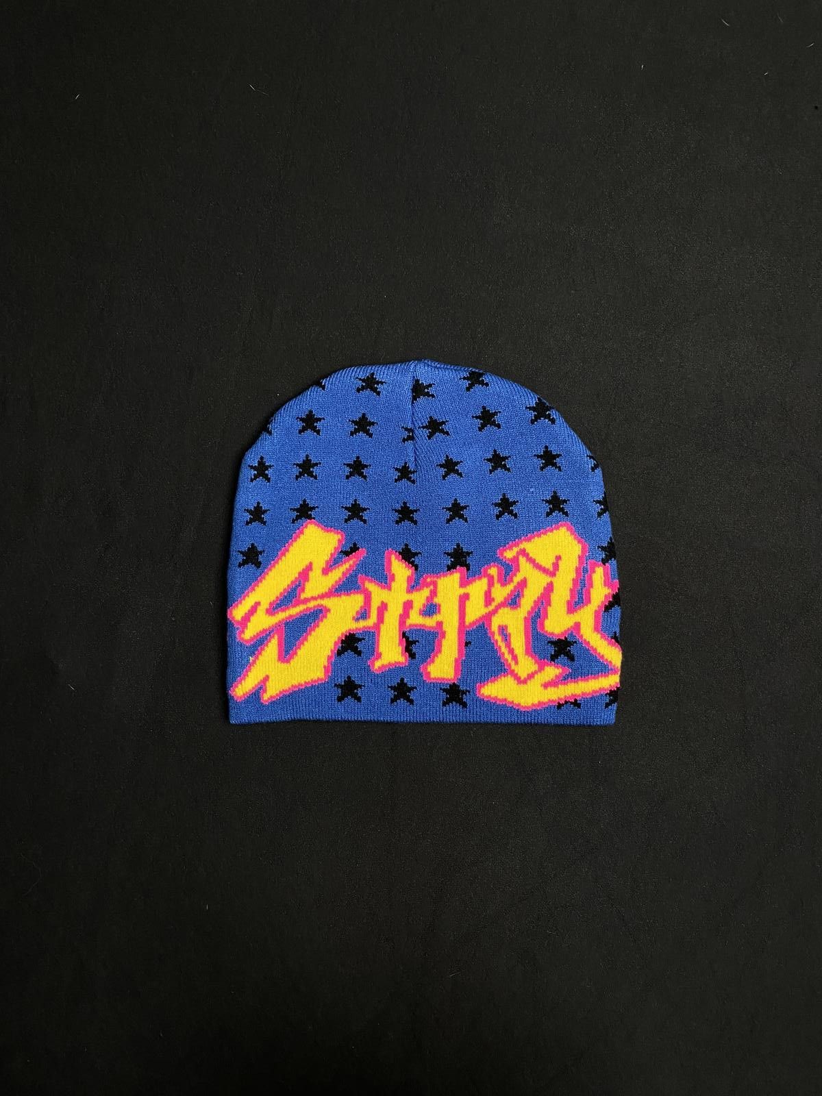 Rare Stray Rats Grafflection Stars Skully No Cuff Beanie