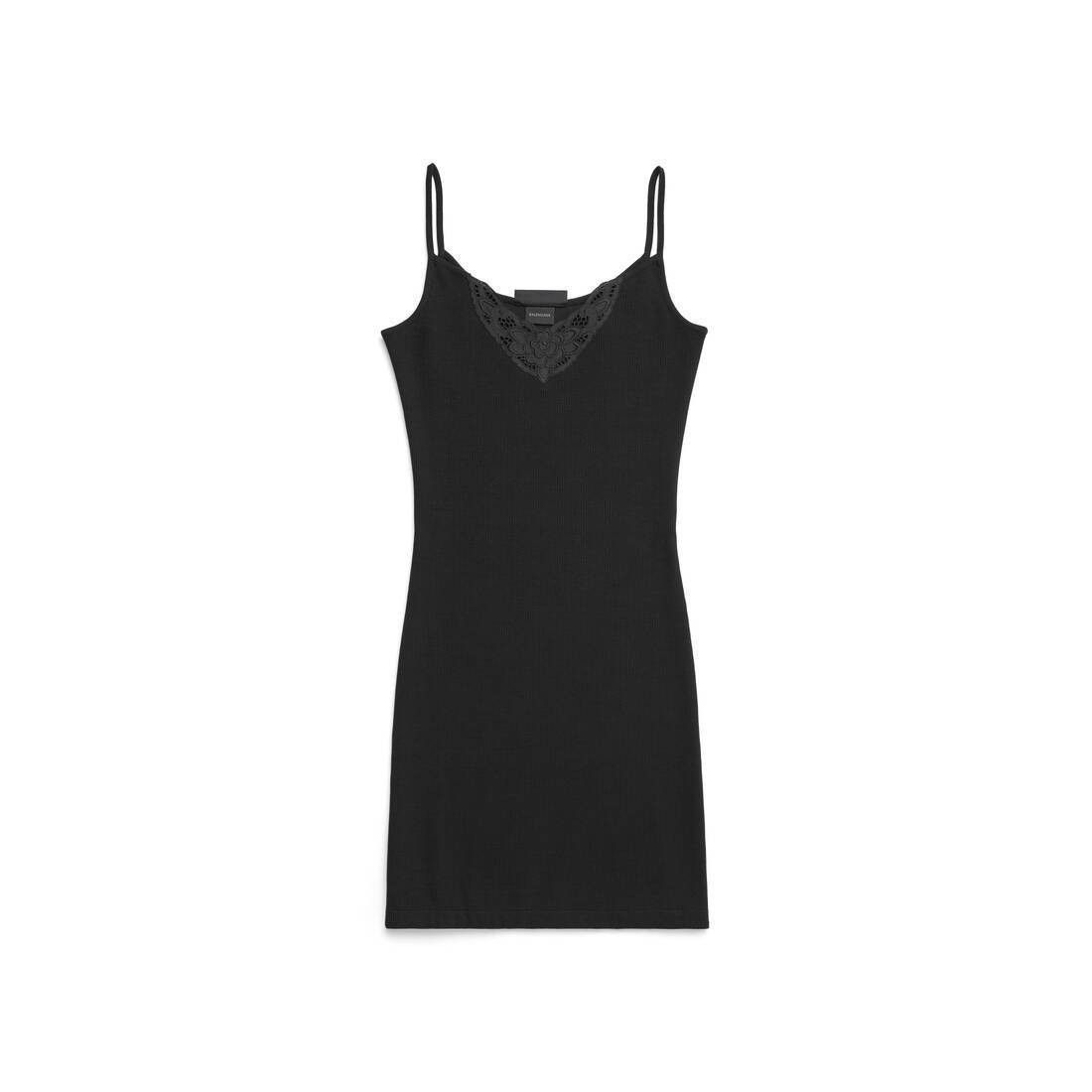 Balenciaga o1bcso1str1124 Outside Loop Strap Mini Dress in Washed Black Size M / US 6-8 / IT 42-44 - 1 Thumbnail