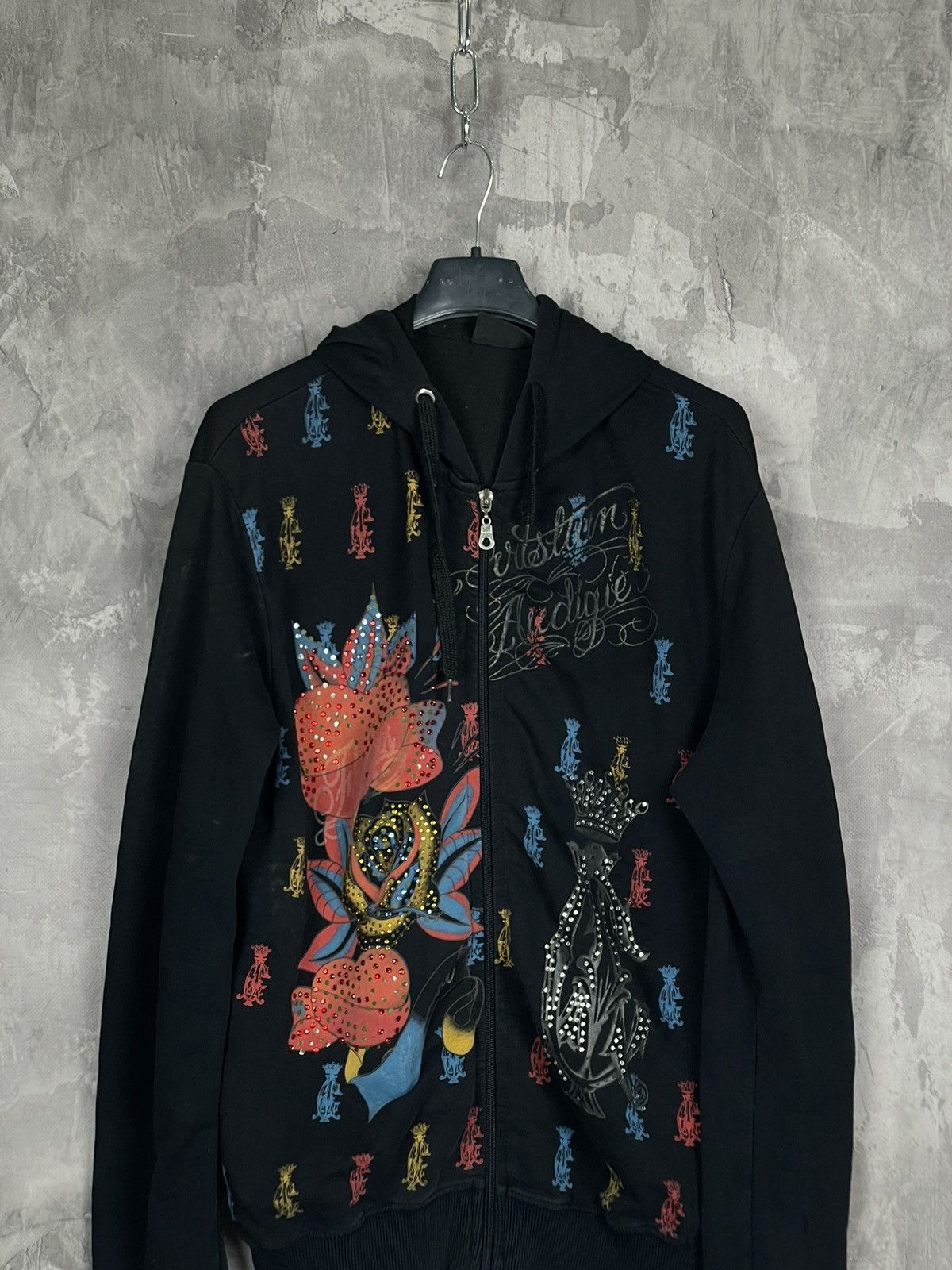 Christian Audigier × Ed Hardy × Vintage Vintage Zip Hoodie Christian Audiger Rare Size XL / US 12-14 / IT 48-50 - 2 Thumbnail