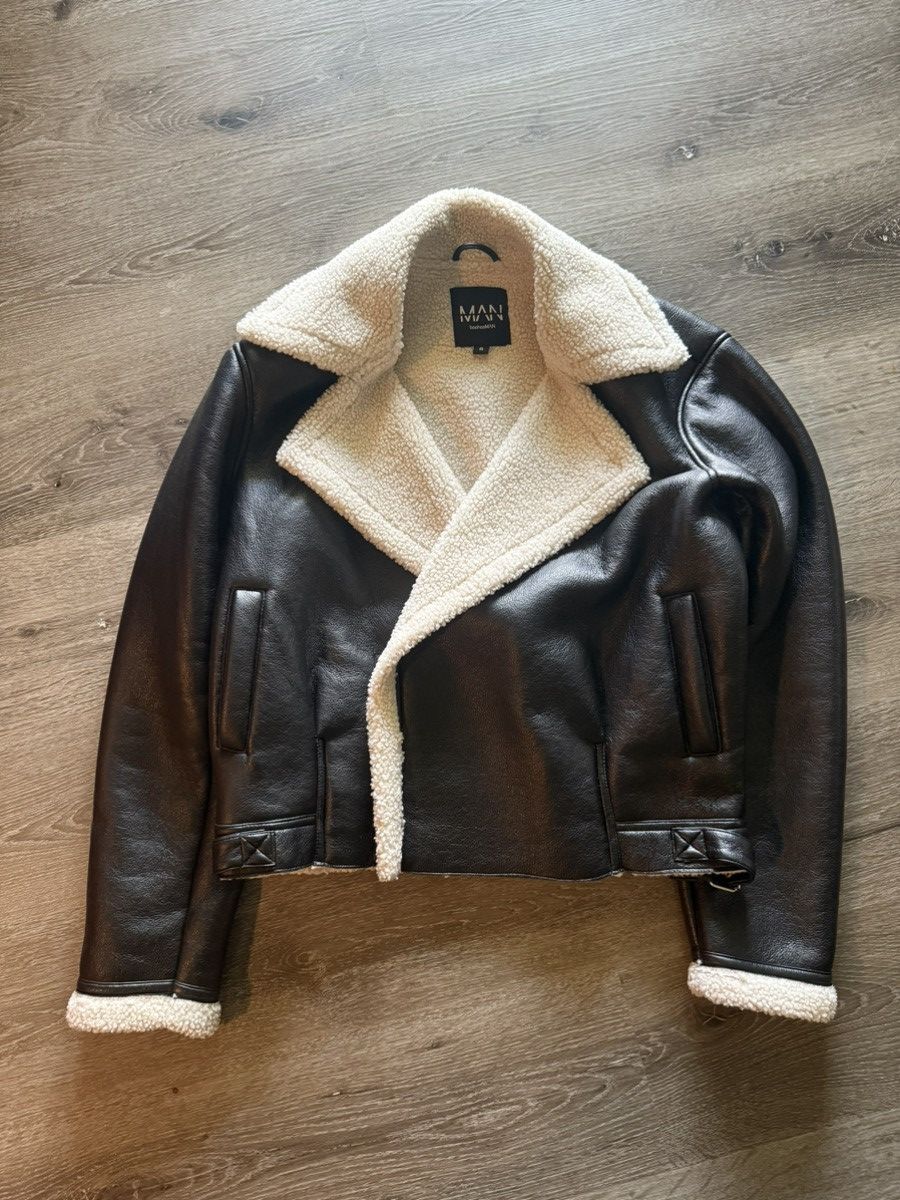 Boohoo Sherpa lined faux biker jacket Size US S / EU 44-46 / 1 - 1 Thumbnail