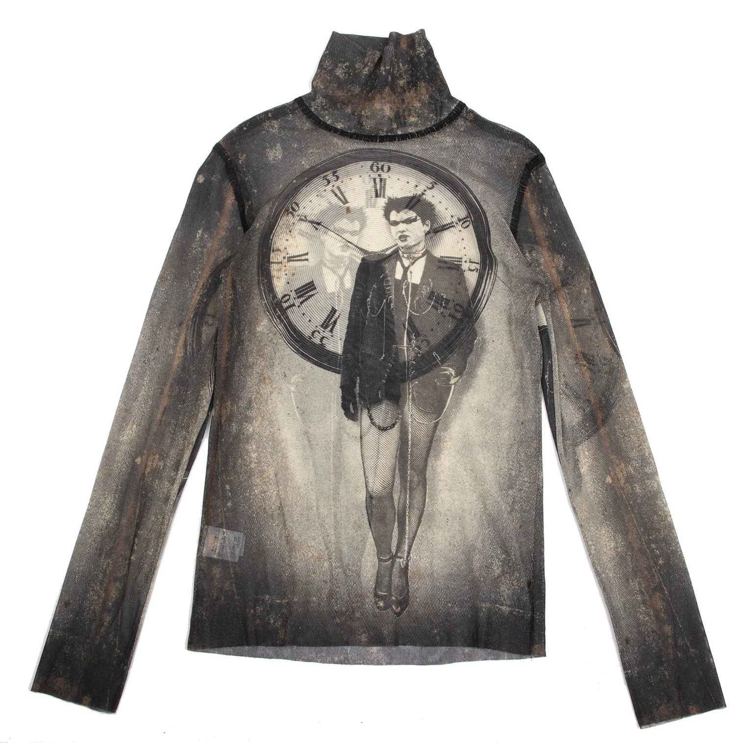 Jean Paul Gaultier Multi Logo Print Power Net Top size 48 | Grailed
