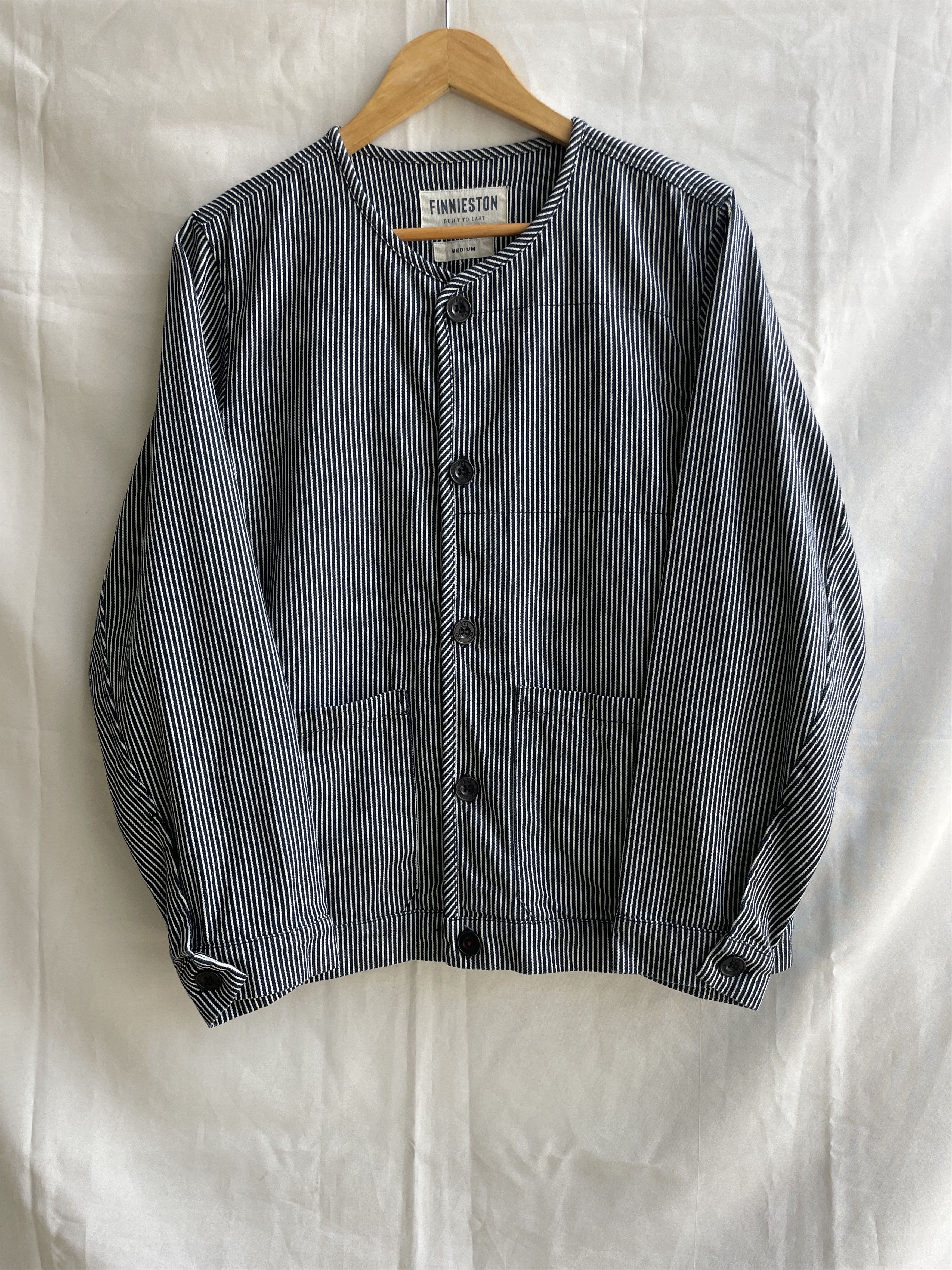 Other Finnieston Collarless Hickory Stripe Chore Work Jacket Size US M / EU 48-50 / 2 - 1 Thumbnail