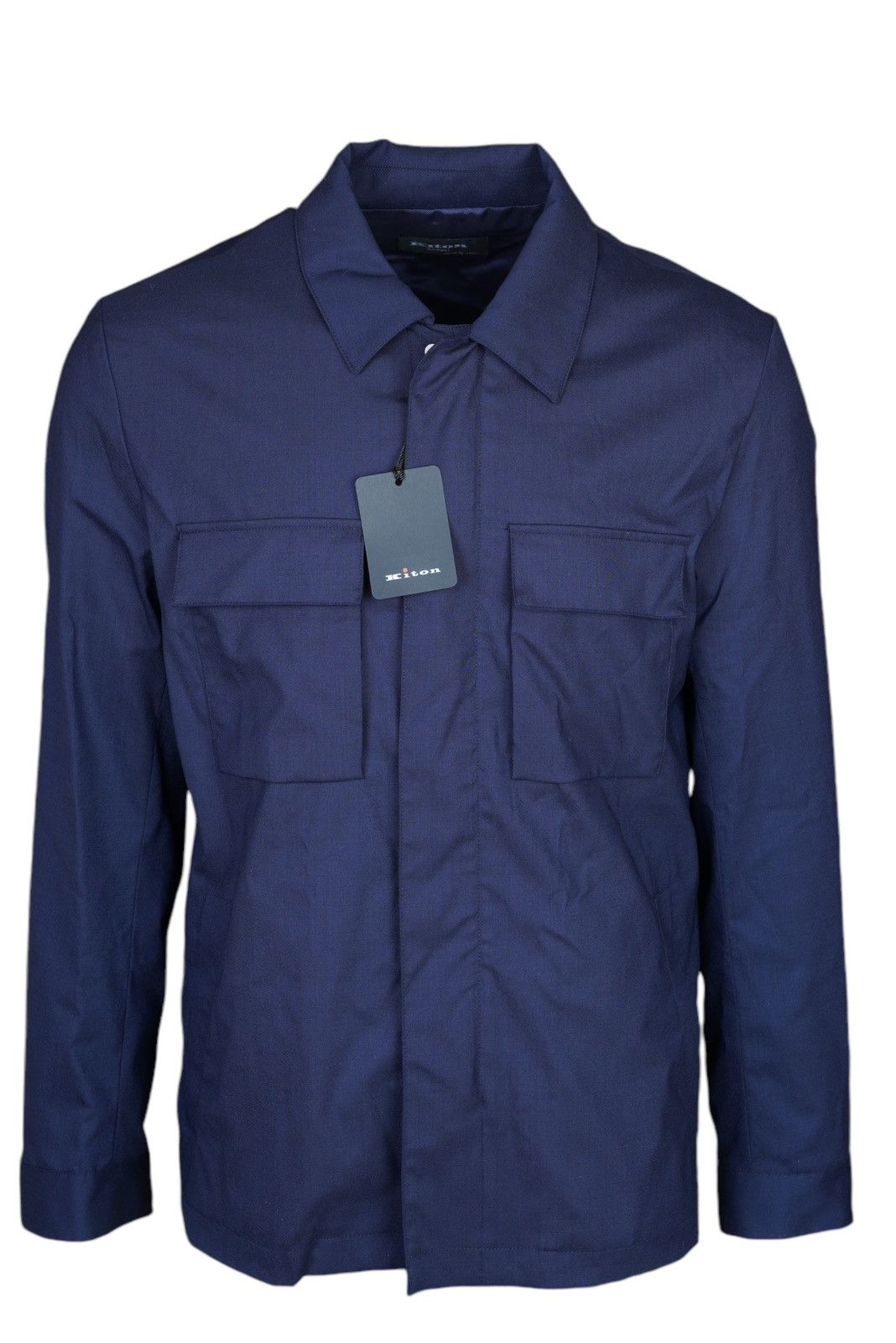Kiton shirt jacket wool blue different sizes
