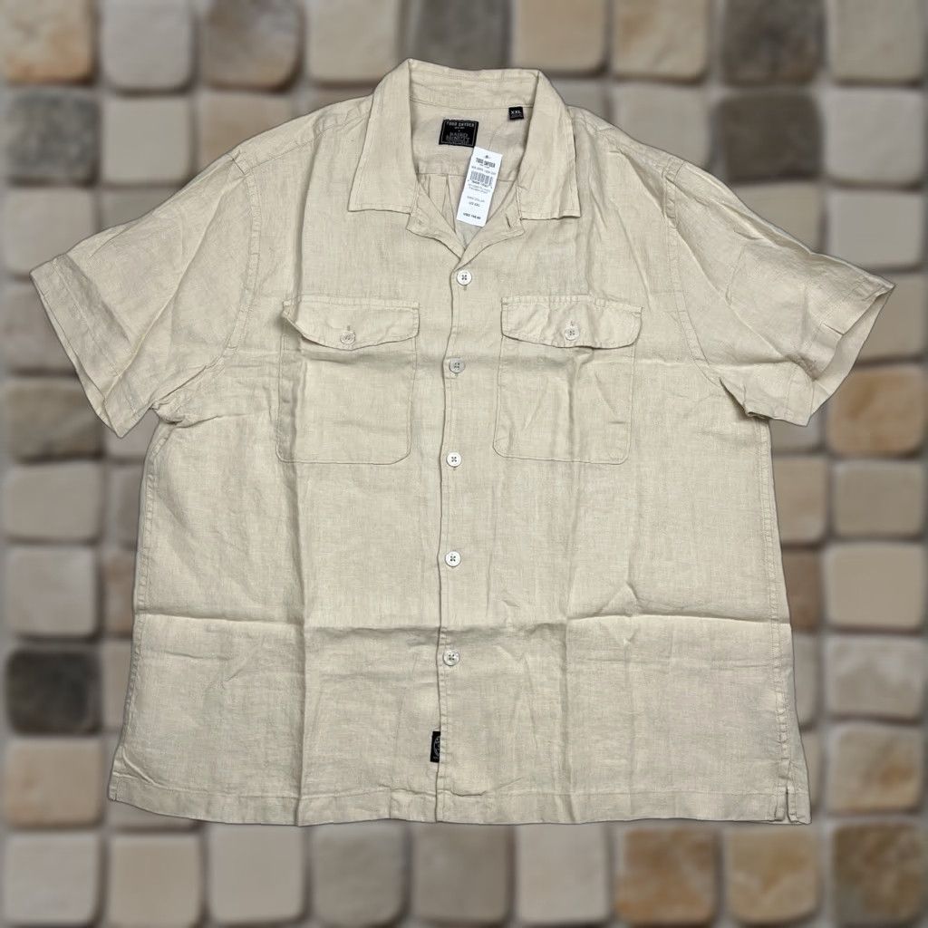 Todd Snyder Todd Snyder Linen Panama Shirt 2XL Beige Button-Up Collared Linen Shirt Men Short Sleeve Casual Business Workwear 2XL Beige Todd Snyder Size US XXL / EU 58 / 5 - 1 Thumbnail