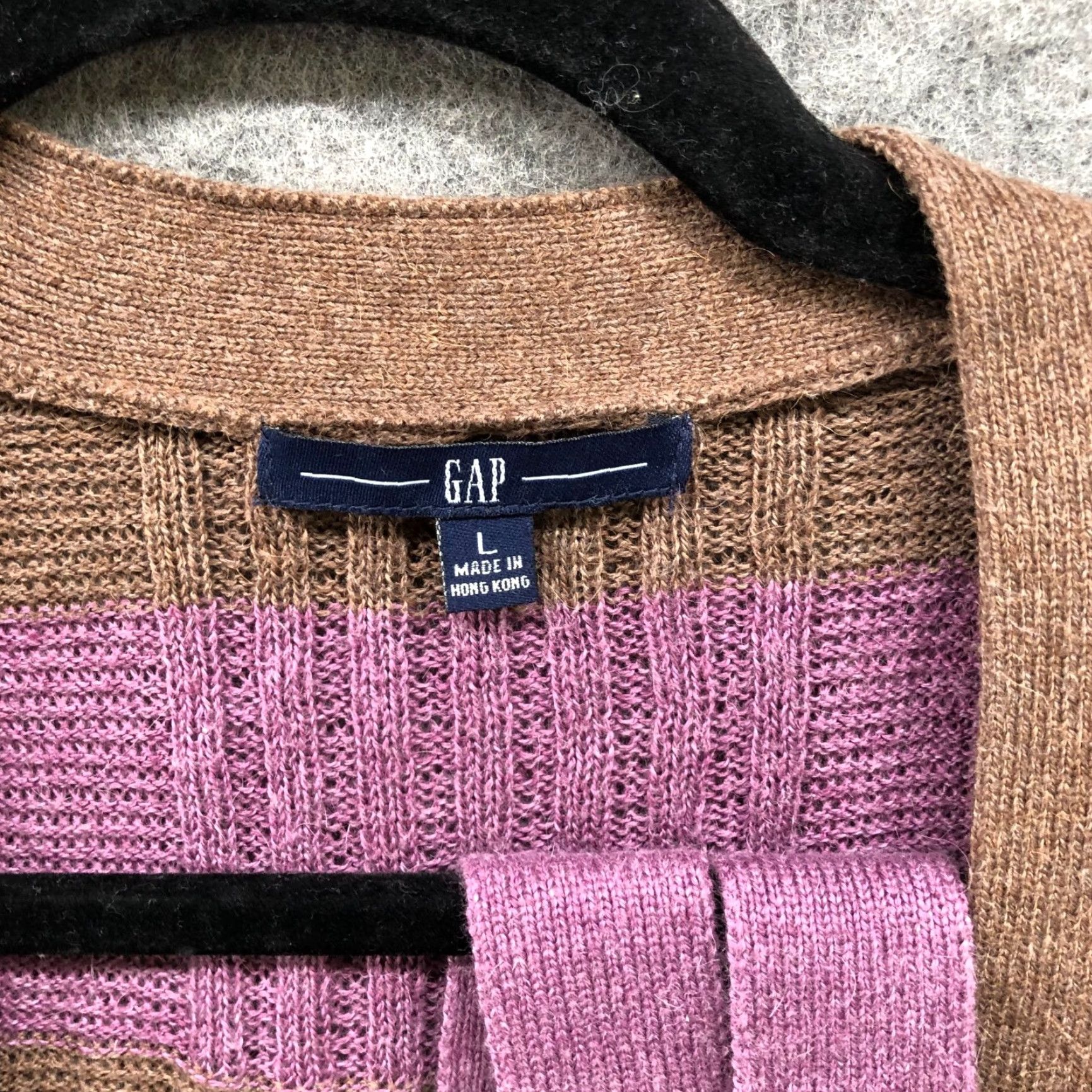 Gap Vintage Gap Womens Cardigan L V-Neck Striped Alpaca Cotton Lightweight Button Front Size L / US 10 / IT 46 - 5 Thumbnail