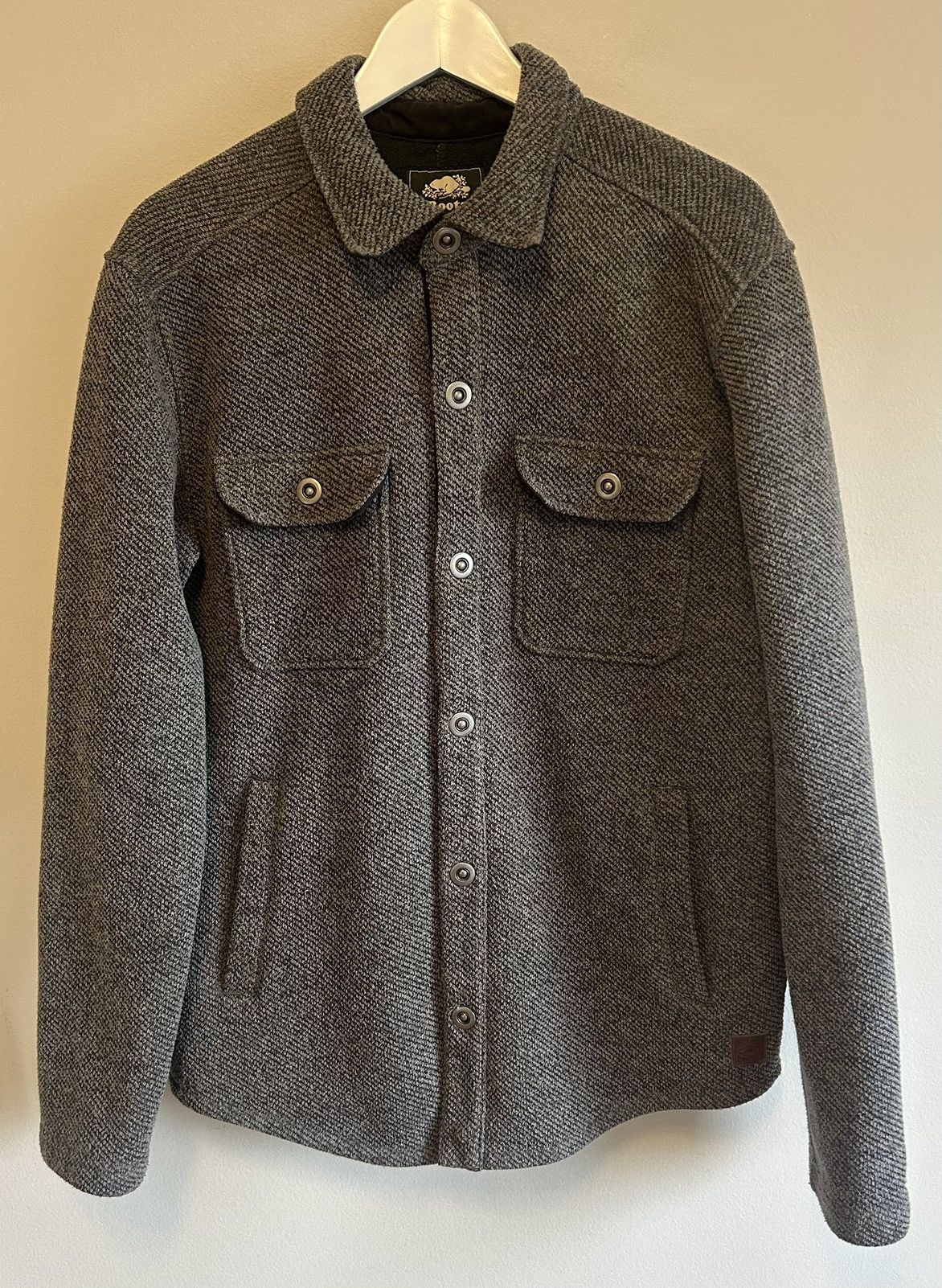 Roots Vintage Roots Canada Grey Twill Metal Snap Button Jacket Size US L / EU 52-54 / 3 - 1 Thumbnail
