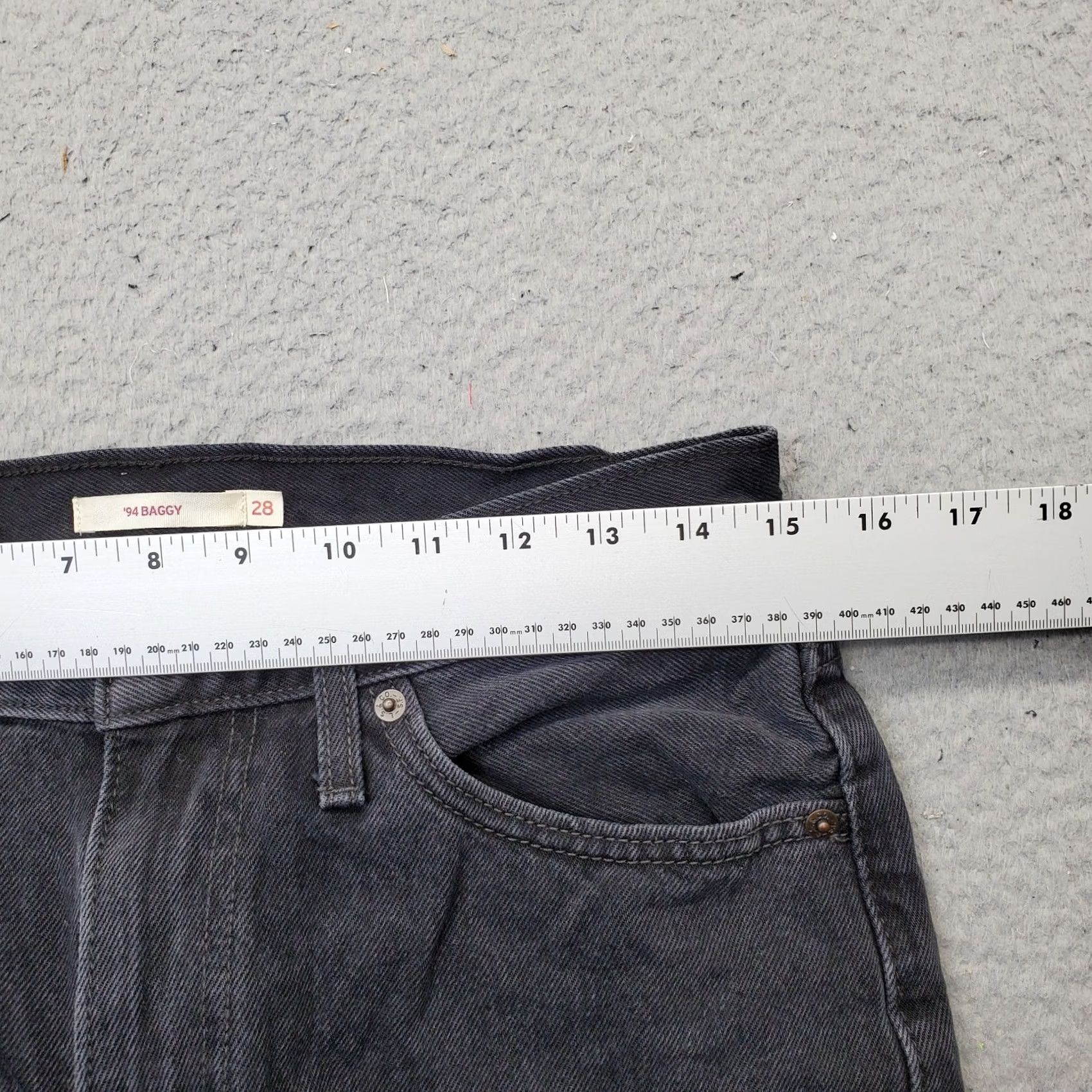 Levi's Levi'S '94 Baggy Jeans Womens 28 Black Denim Red Tab Straight Leg Streetwear - Soft, Comfortable, Durable Size 28" / US 6 / IT 42 - 6 Thumbnail