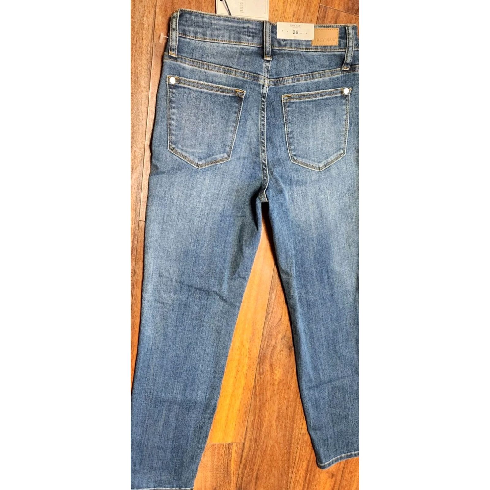 Denime JUDY BLUE Jeans Women's 26x26 Blue Relaxed Fit Mid Rise Stretch Denim Pants NWT Jeans Size 26" / US 2 / IT 38 - 2 Thumbnail