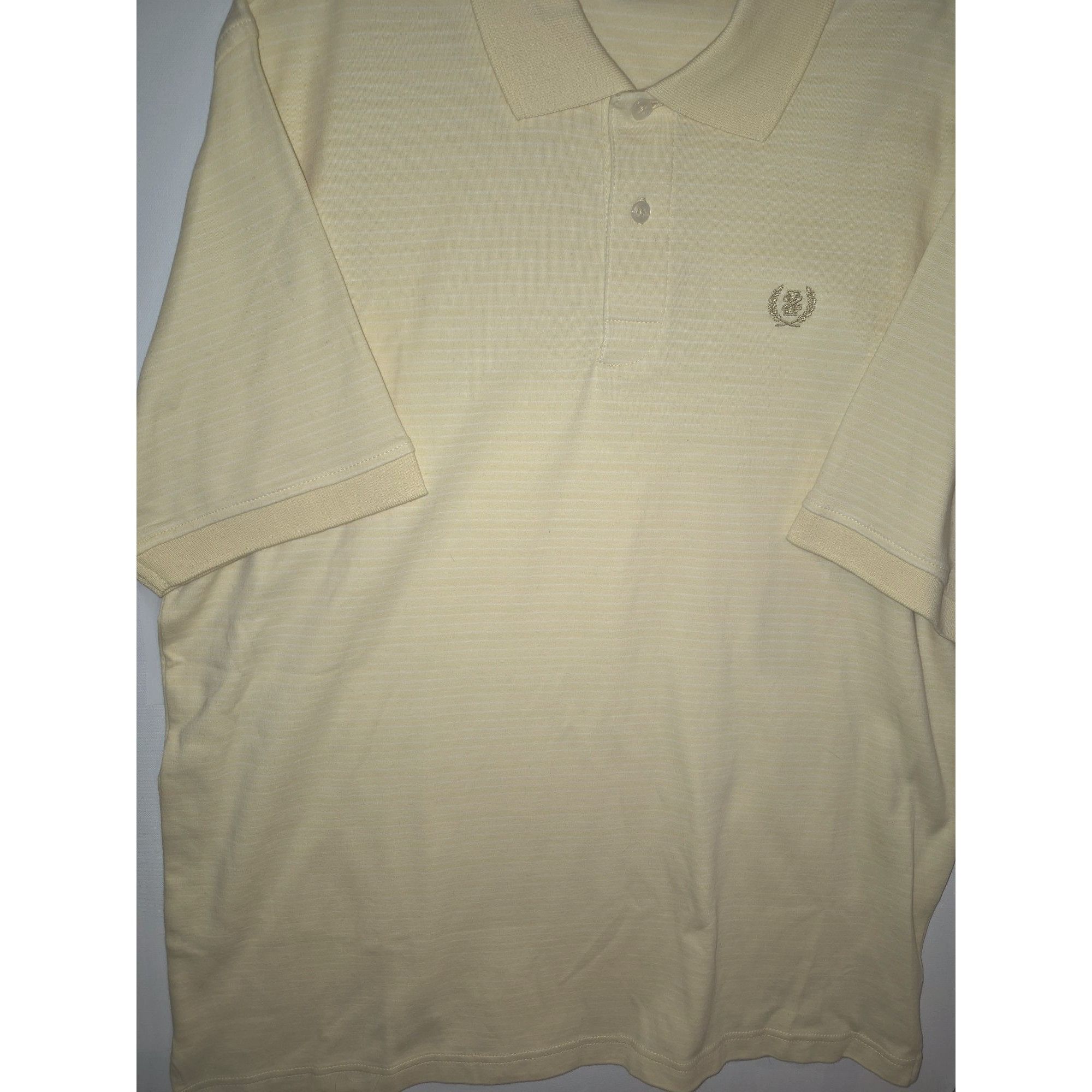 Izod Izod Mens Yellow Striped Polo Shirt Embroidered Logo Large Size US L / EU 52-54 / 3 - 5 Thumbnail