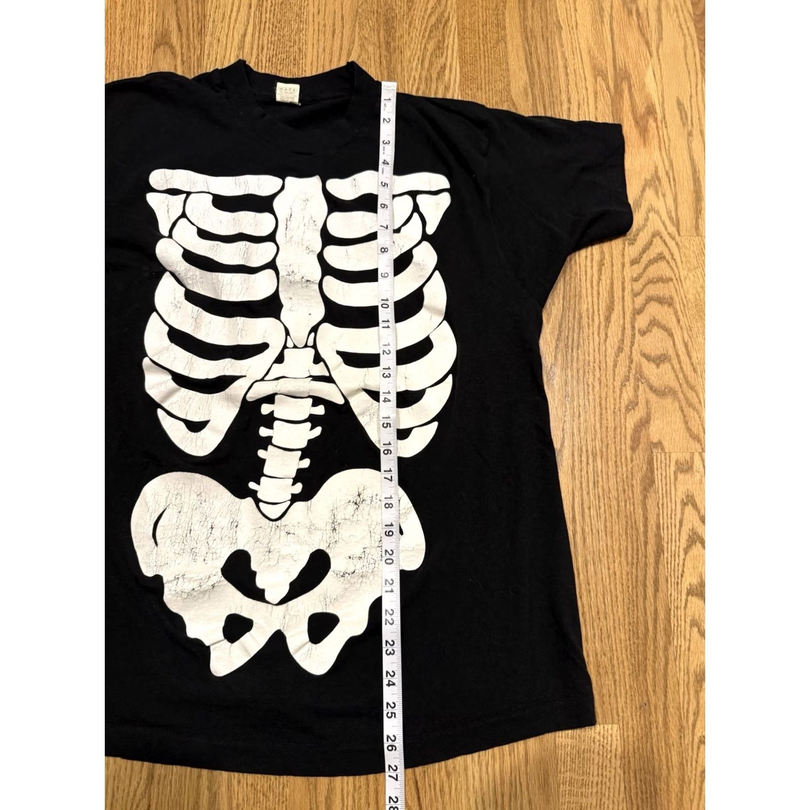 Vintage VINTAGE Screen Stars T Shirt Skeleton Glow In The Dark Black XL 80s 90s Halloween Horror Skull Ribs USA Mens Size US XL / EU 56 / 4 - 5 Thumbnail