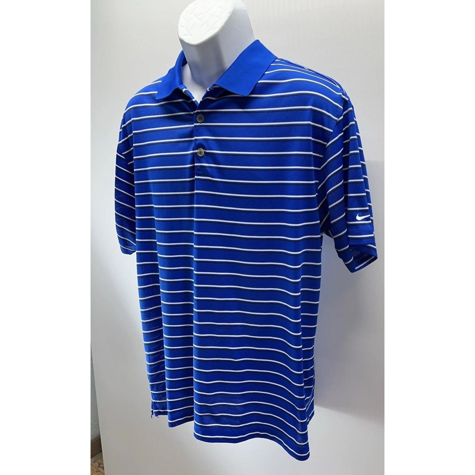 Nike NIKE GOLF Mens Large S/S Dri Fit Golf Polo Shirt Slate Blue Size US XL / EU 56 / 4 - 3 Thumbnail
