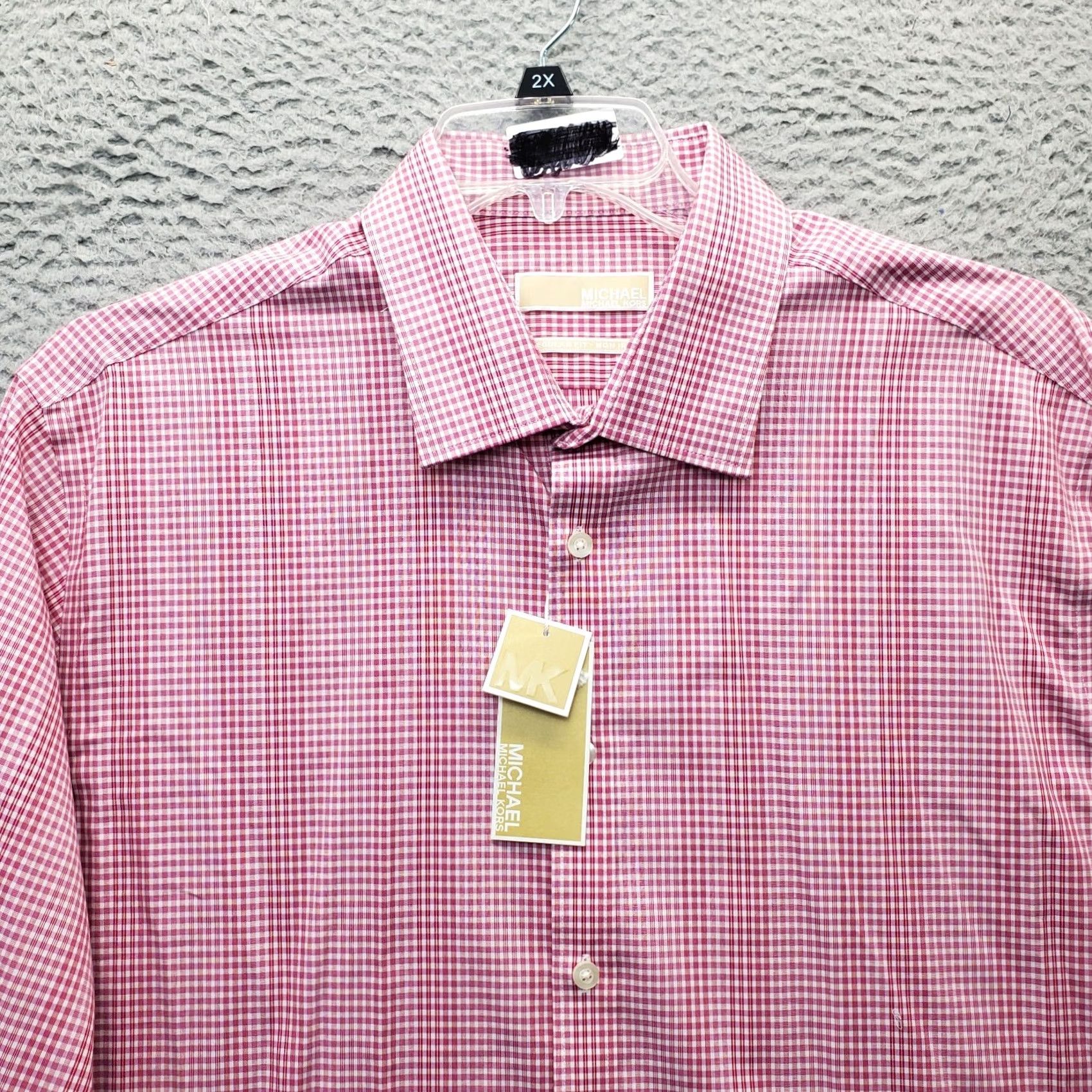 Michael Kors Michael Kors Dress Shirt Mens 18 Multi Checkered Regular Fit Non Iron Button Down XS Size 48R - 3 Thumbnail