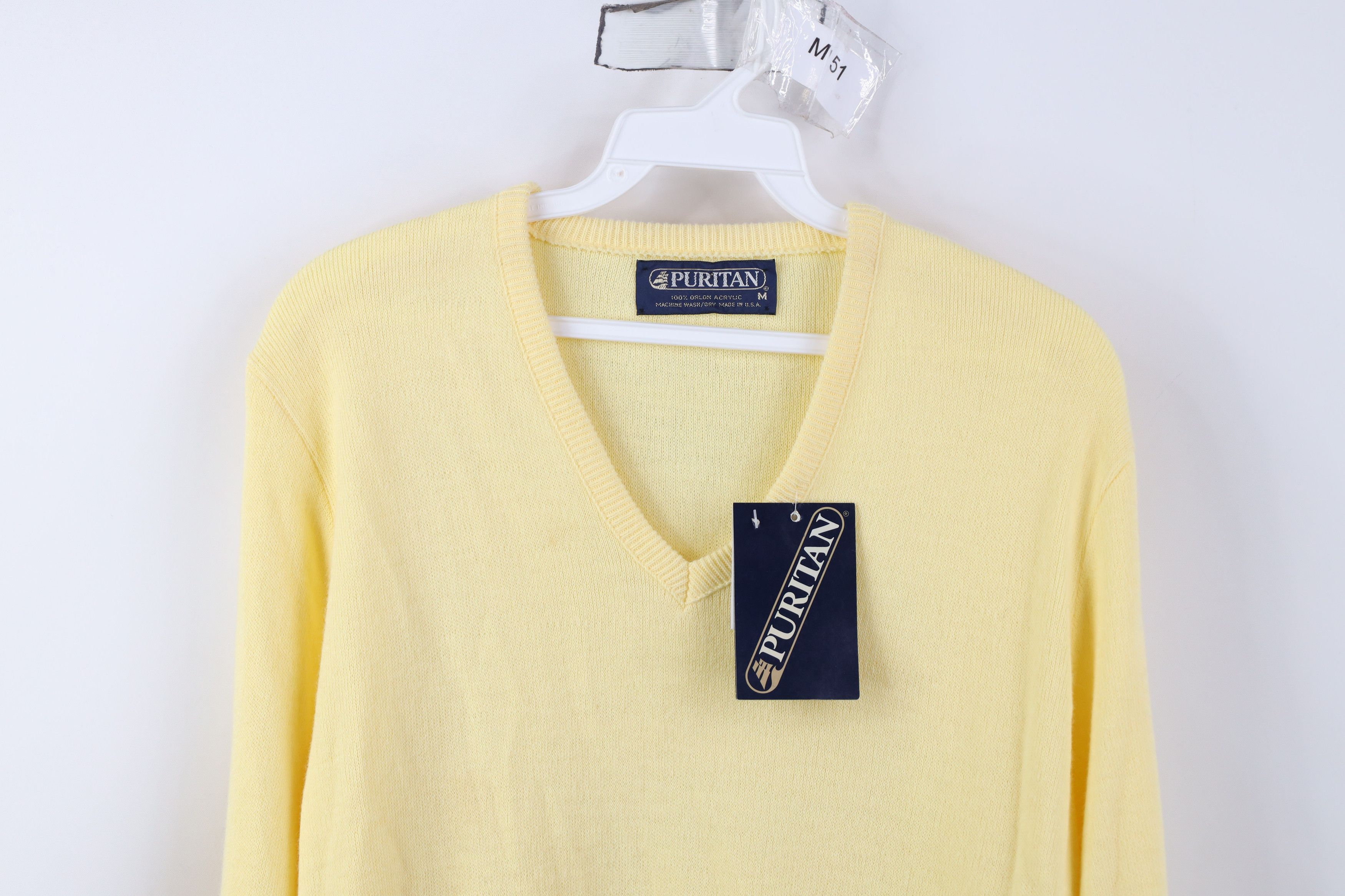 Vintage Deadstock Vintage 70s Streetwear Knit Sweater Yellow USA Size US M / EU 48-50 / 2 - 2 Thumbnail