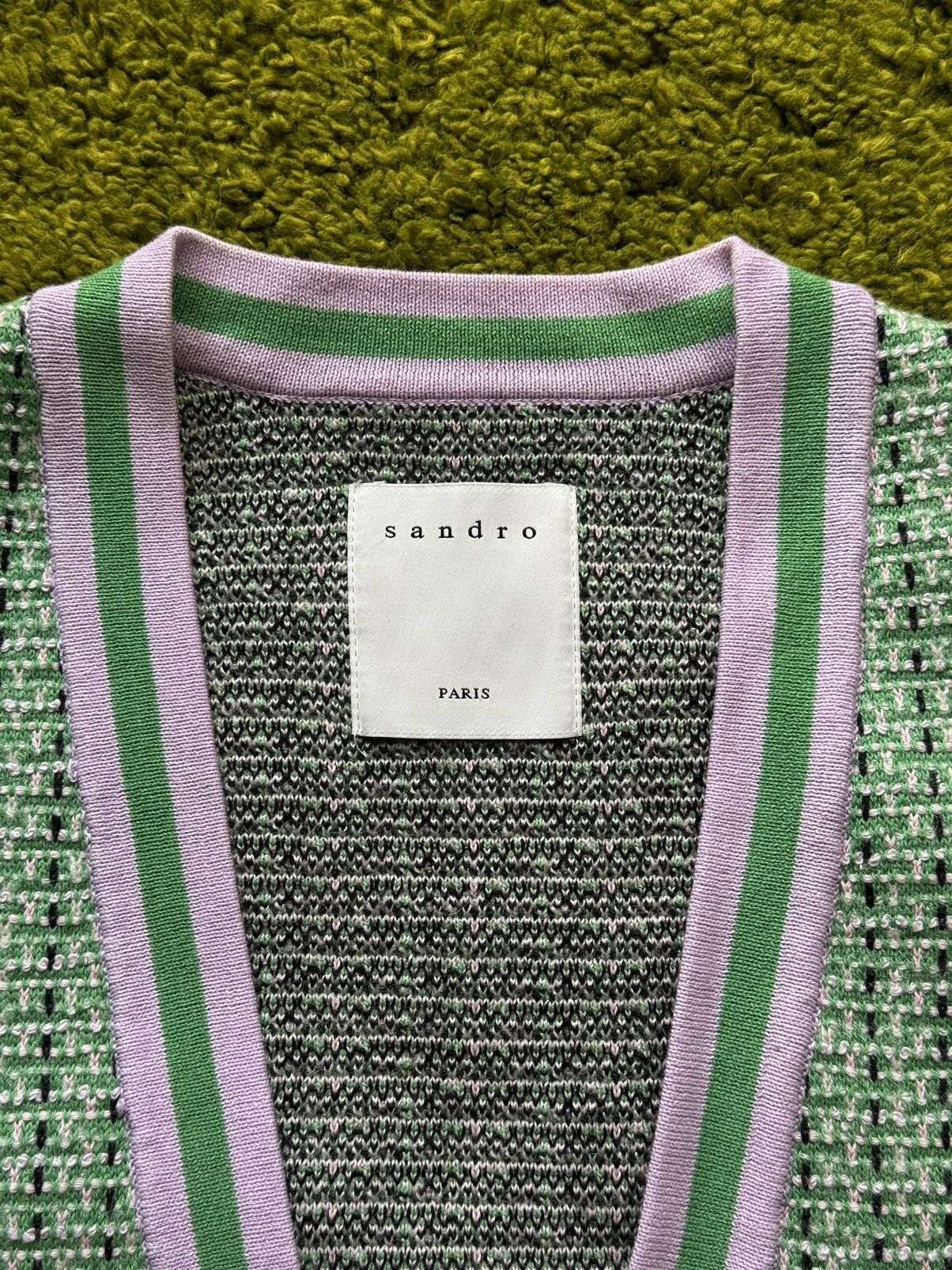 Designer × Sandro Sandro oldmoney style jacquard cardigan sweater Size XS / US 0-2 / IT 36-38 - 3 Thumbnail