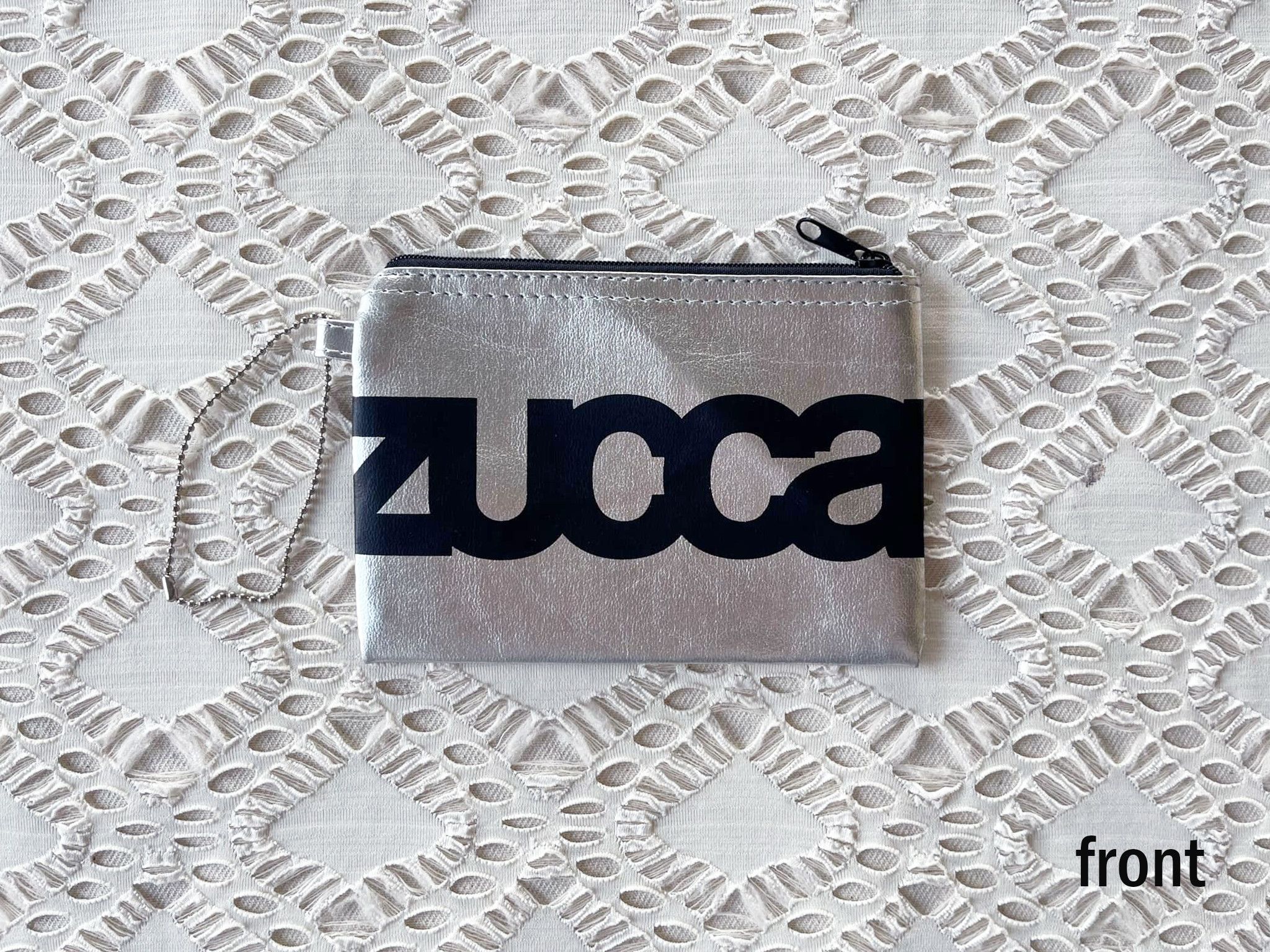 Zucca ZUCCA Silver metallic coin purse with black logo printed Size ONE SIZE - 3 Thumbnail