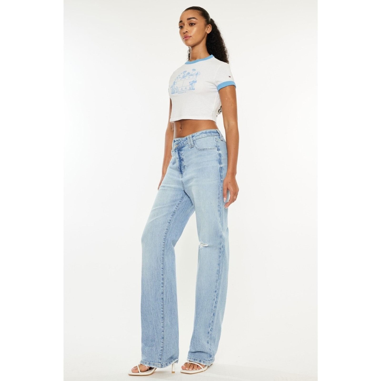 Other KanCan Distressed High Waist Straight Jeans - Size 9/28 Size 28" / US 6 / IT 42 - 3 Thumbnail