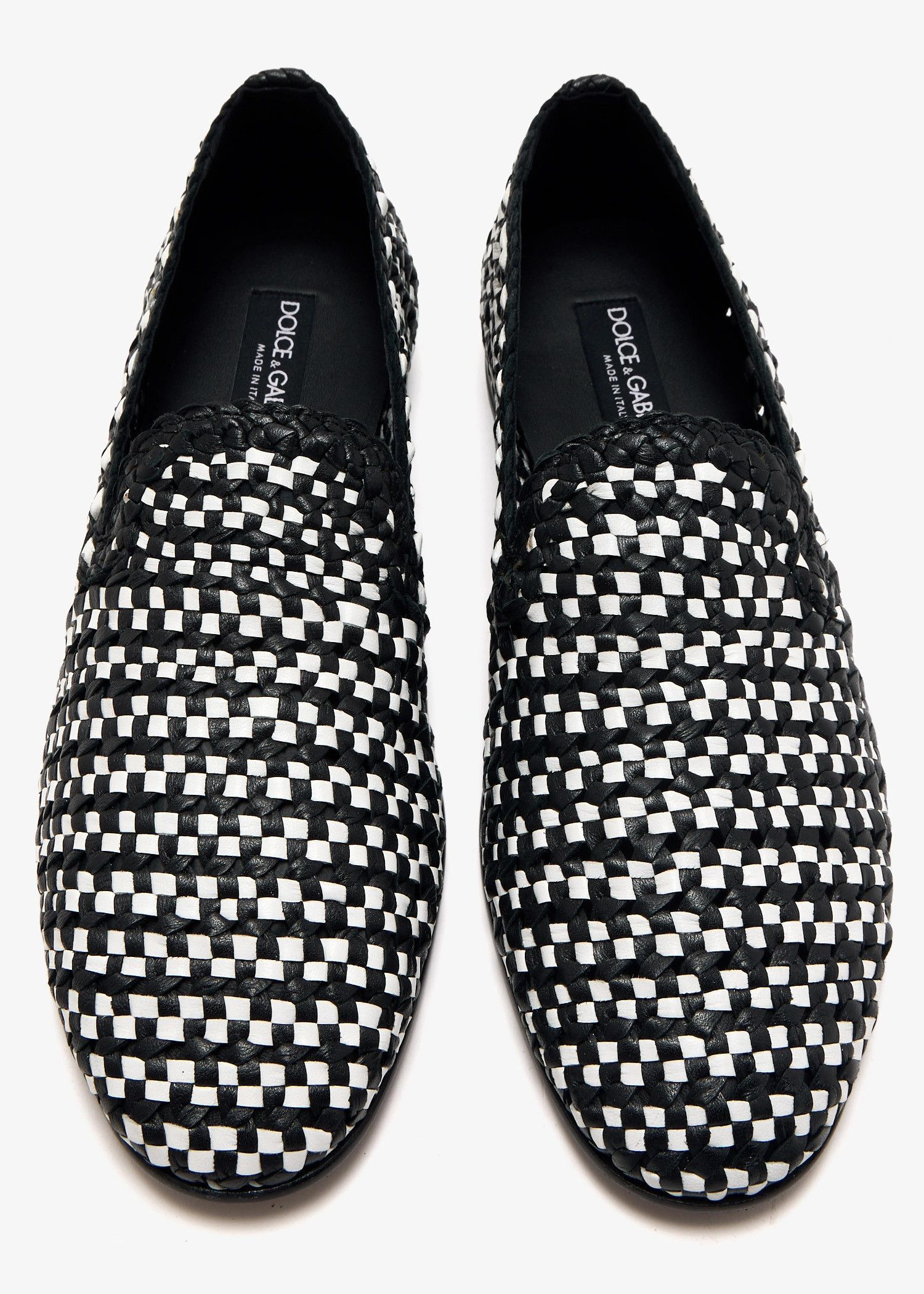 Dolce & Gabbana os11x0326 Woven Leather Slippers in Black/Grey Size US 11 / EU 44 - 4 Thumbnail