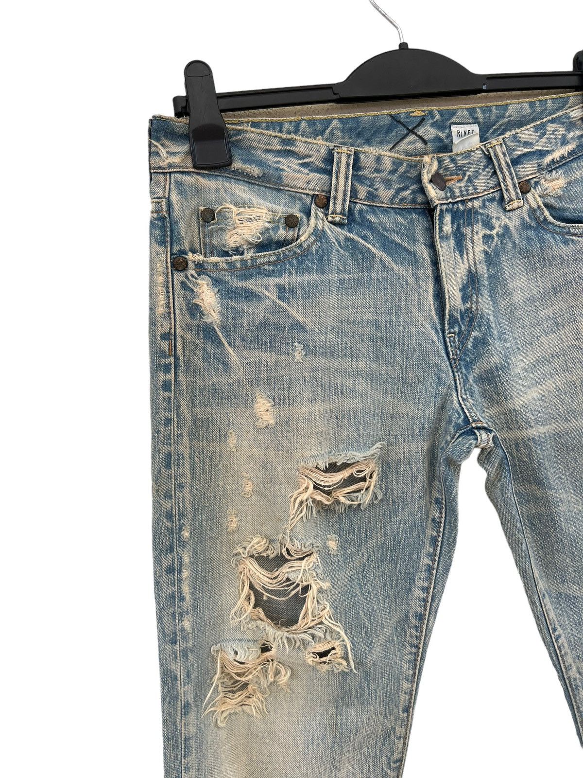 Japanese Brand Rivet & Blue Japan Distressed Muddy Denim Jeans Size US 30 / EU 46 - 7 Thumbnail