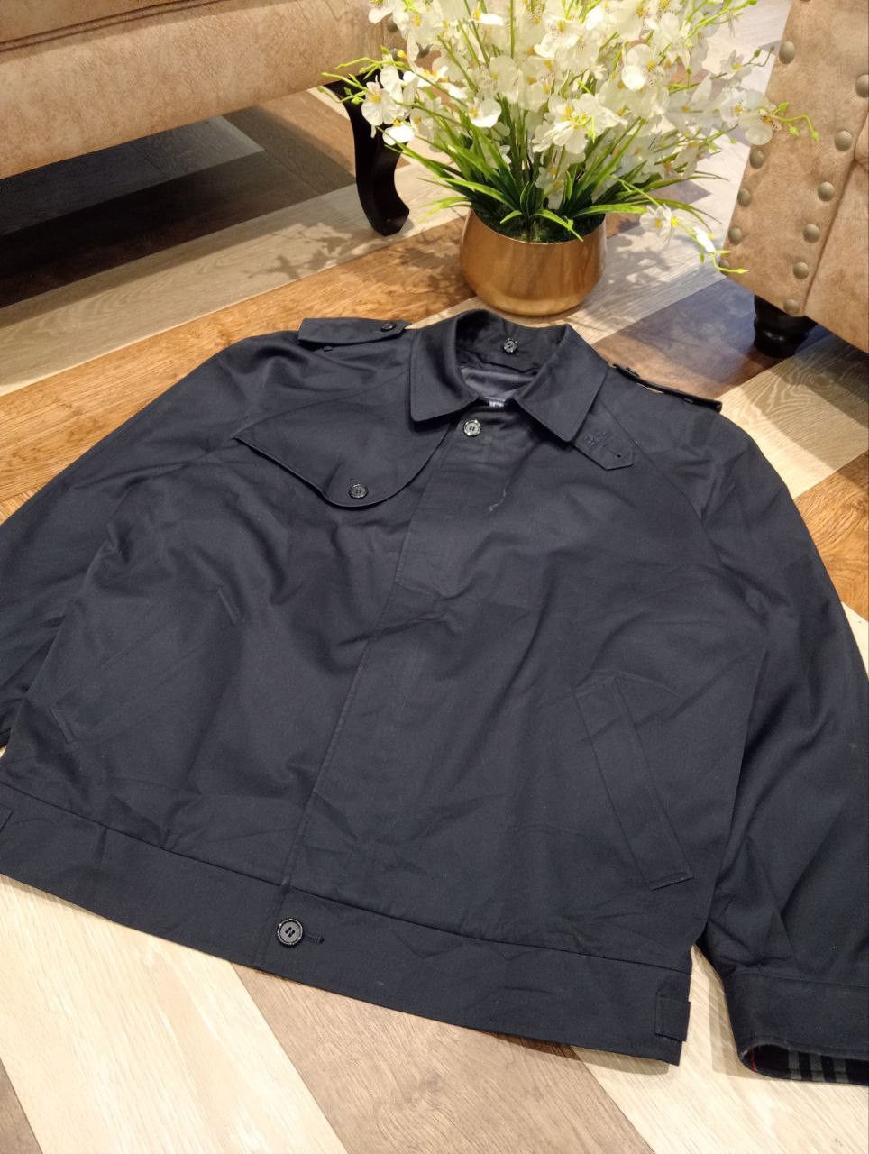 Burberry Prorsum VINTAGE BURBERRYS COTTON POLY TRENCH JACKET - NAVY Size US L / EU 52-54 / 3 - 9 Thumbnail