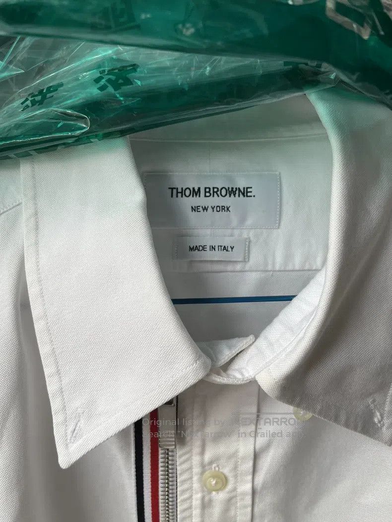Thom Browne Thom Browne Oxford Cloth Zip-Up Red and Blue Striped Shirt Size US S / EU 44-46 / 1 - 3 Thumbnail