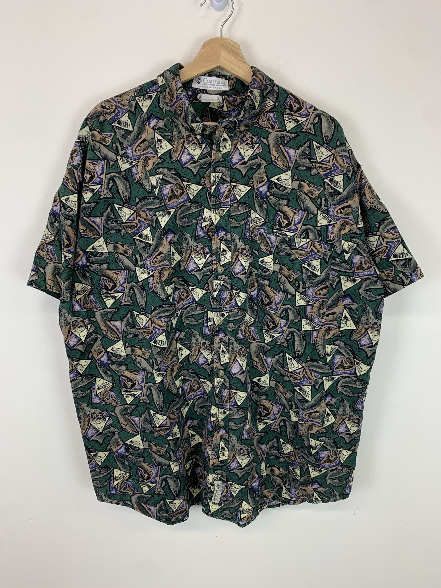 Flannel × Vintage Vintage 90s Columbia Fly Fishing Trout Button Up Shirt Size XXL Size US XXL / EU 58 / 5 - 1 Thumbnail
