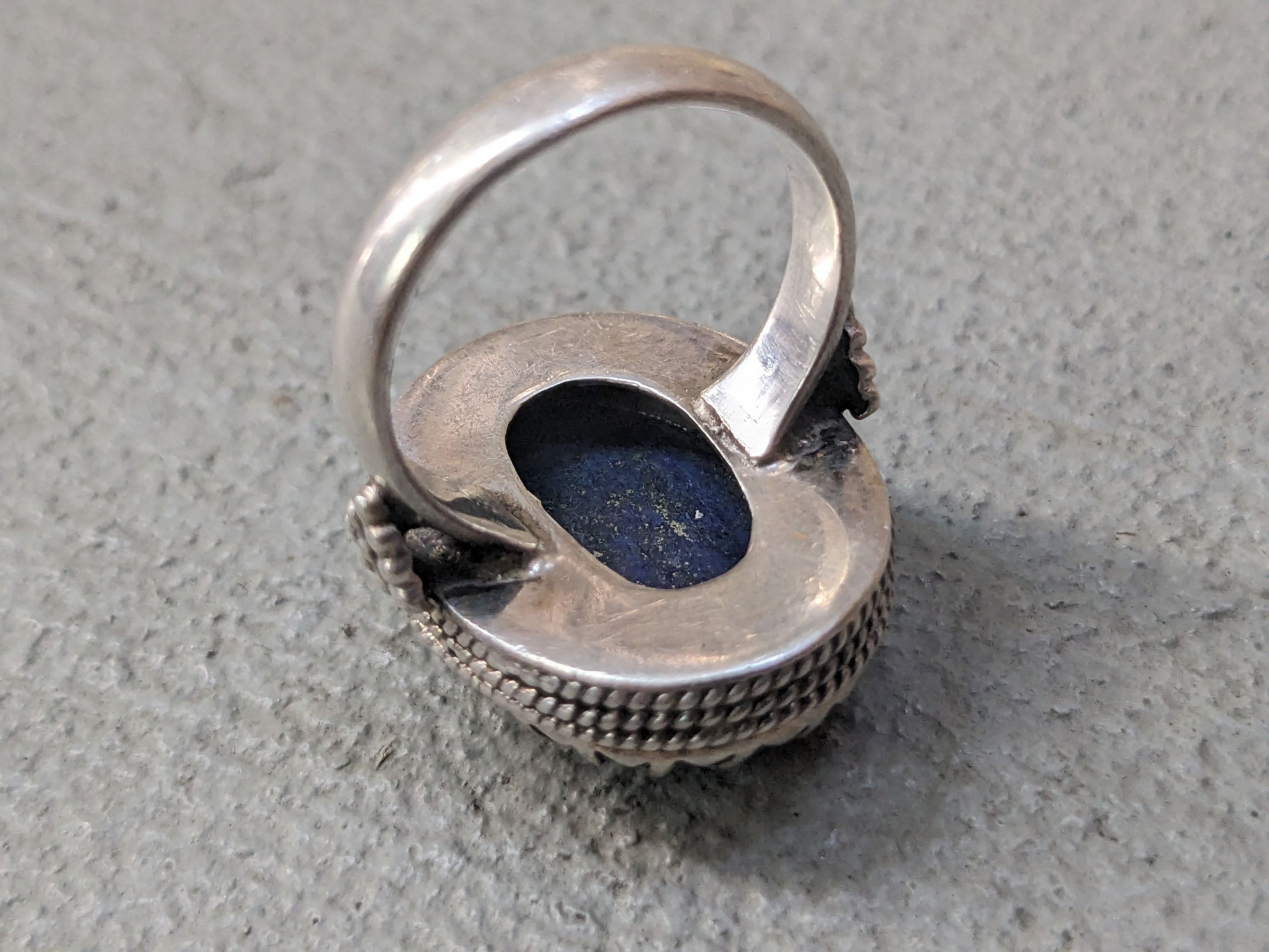 Jewelry × Vintage Vintage Sterling Silver Ring Blue Lapis Lazuli Size 7.75 Size ONE SIZE - 8 Thumbnail