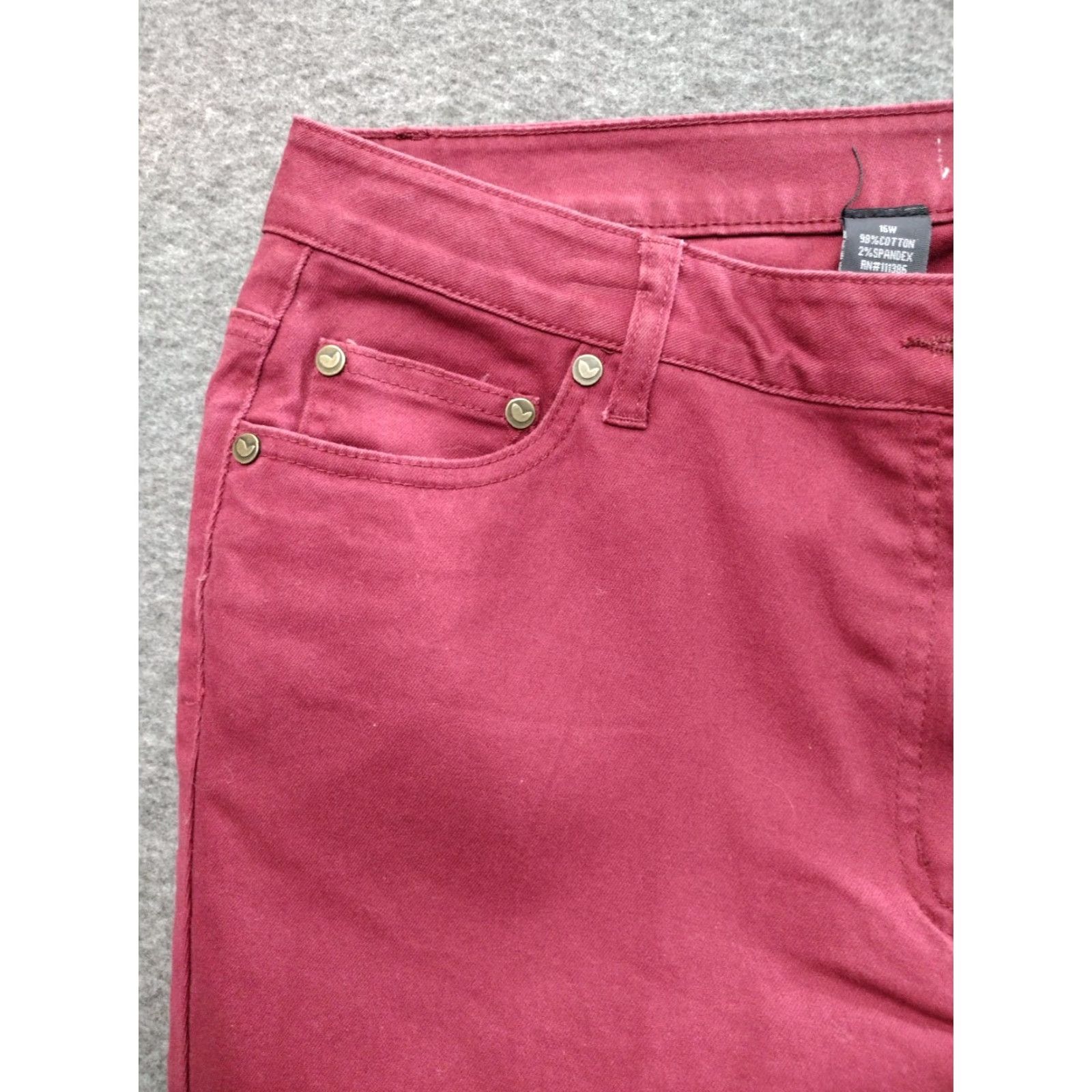 Vintage Woman Within Jeans Women's Tapered High Rise Stretch Light Red Size 16W Size 38" / US 16 / IT 52 - 6 Thumbnail