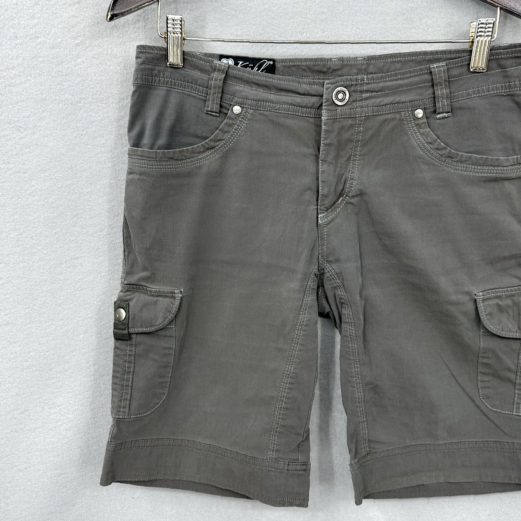 Vintage Kuhl Cargo Shorts Womens 8 Splash Bermuda Gray Cargo Pocket Hiking Outdoor Snap Shirt? Size 30" / US 8 / IT 44 - 3 Thumbnail