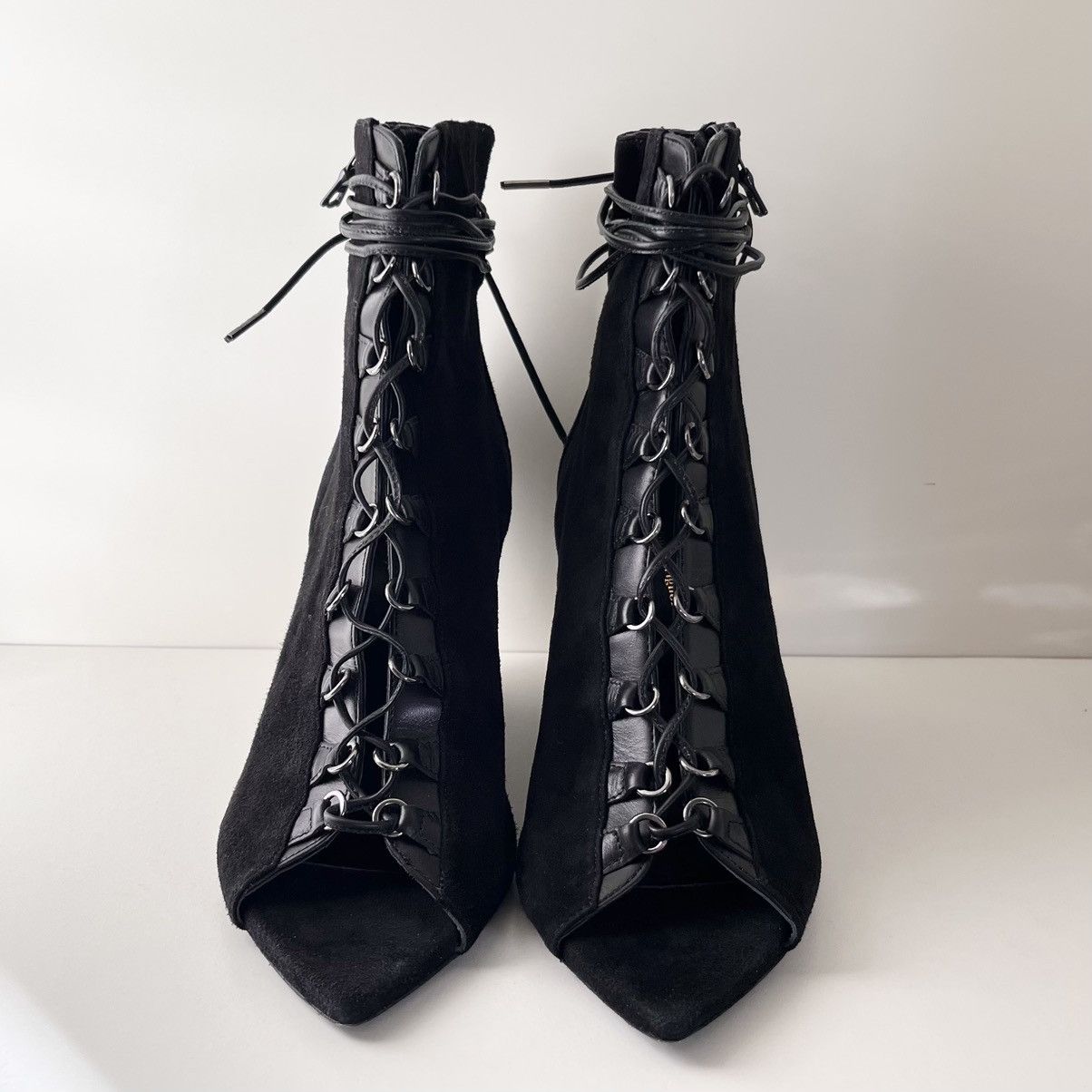 Narciso Rodriguez Narciso Rodriguez Black suede Lace-Up Wedge Boots Size US 6.5 / IT 36.5 - 16 Thumbnail