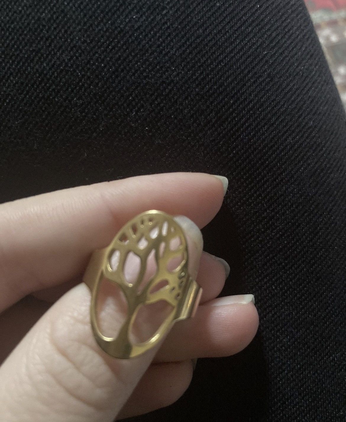 Other 18 karat gold plated stainless steel tree ring Size ONE SIZE - 2 Thumbnail