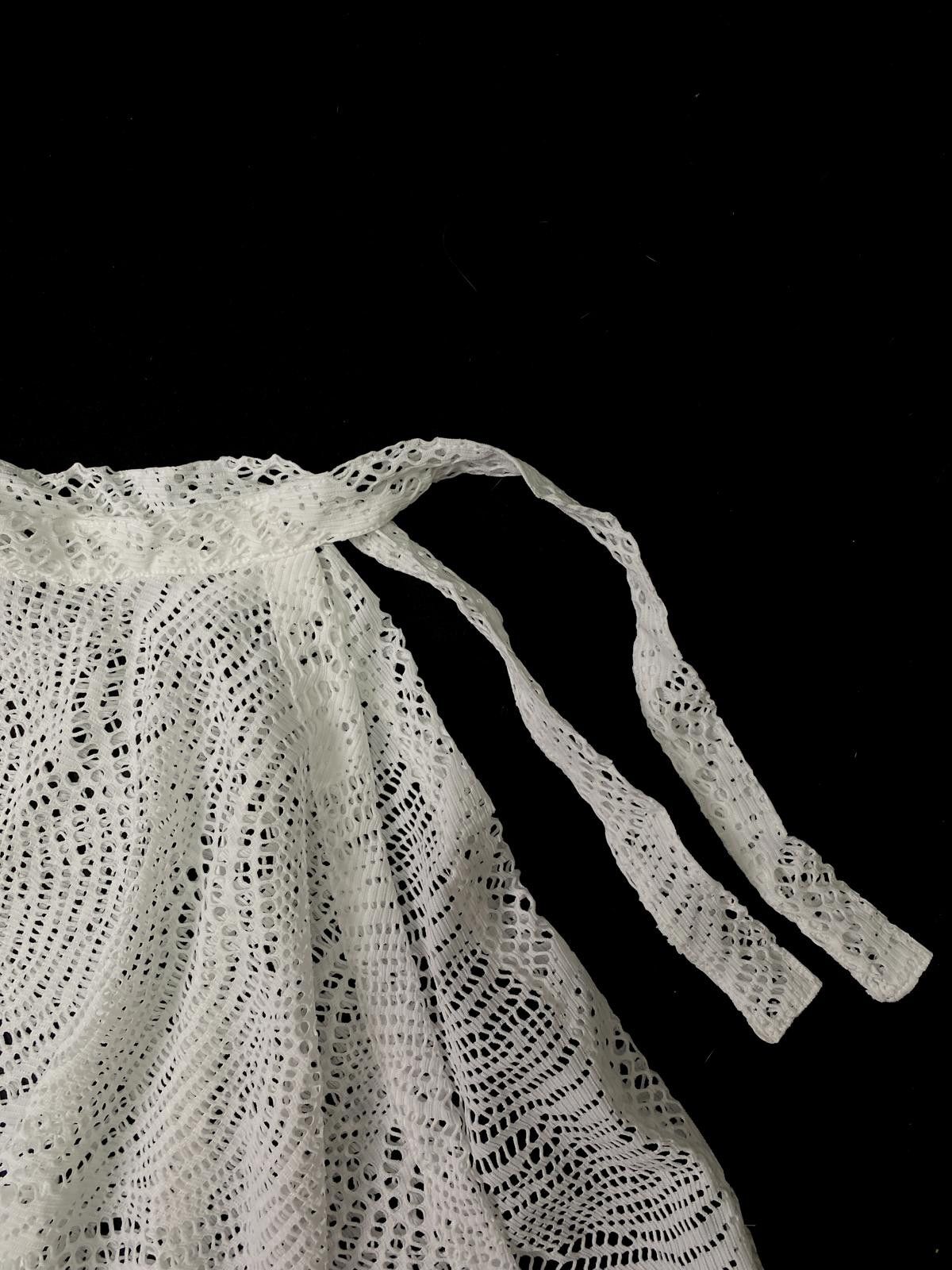 Japanese Brand Y2K White Lace Wrap Up Skirt Size ONE SIZE - 3 Thumbnail