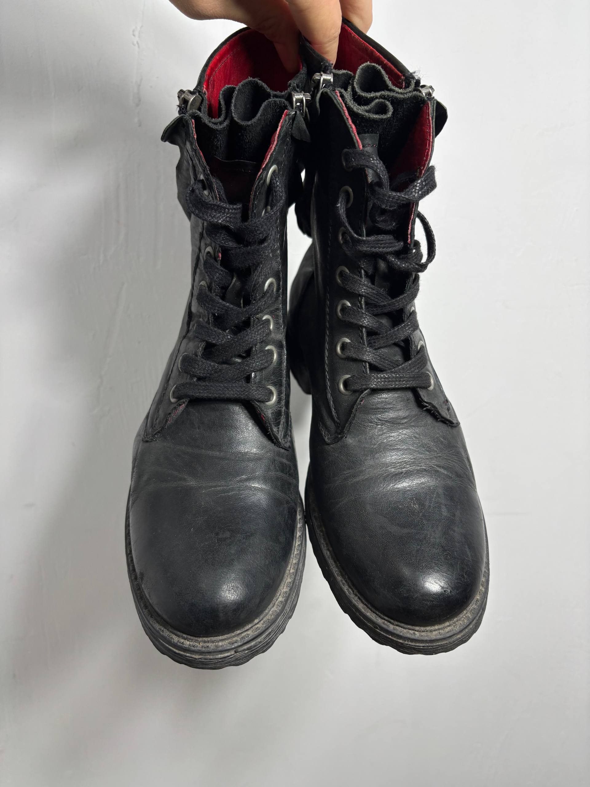 Buffalo London Buffalo Avant Garde Biker Leather Boots VTG Rick Owens STYLE Size US 5.5 / EU 38 - 4 Thumbnail