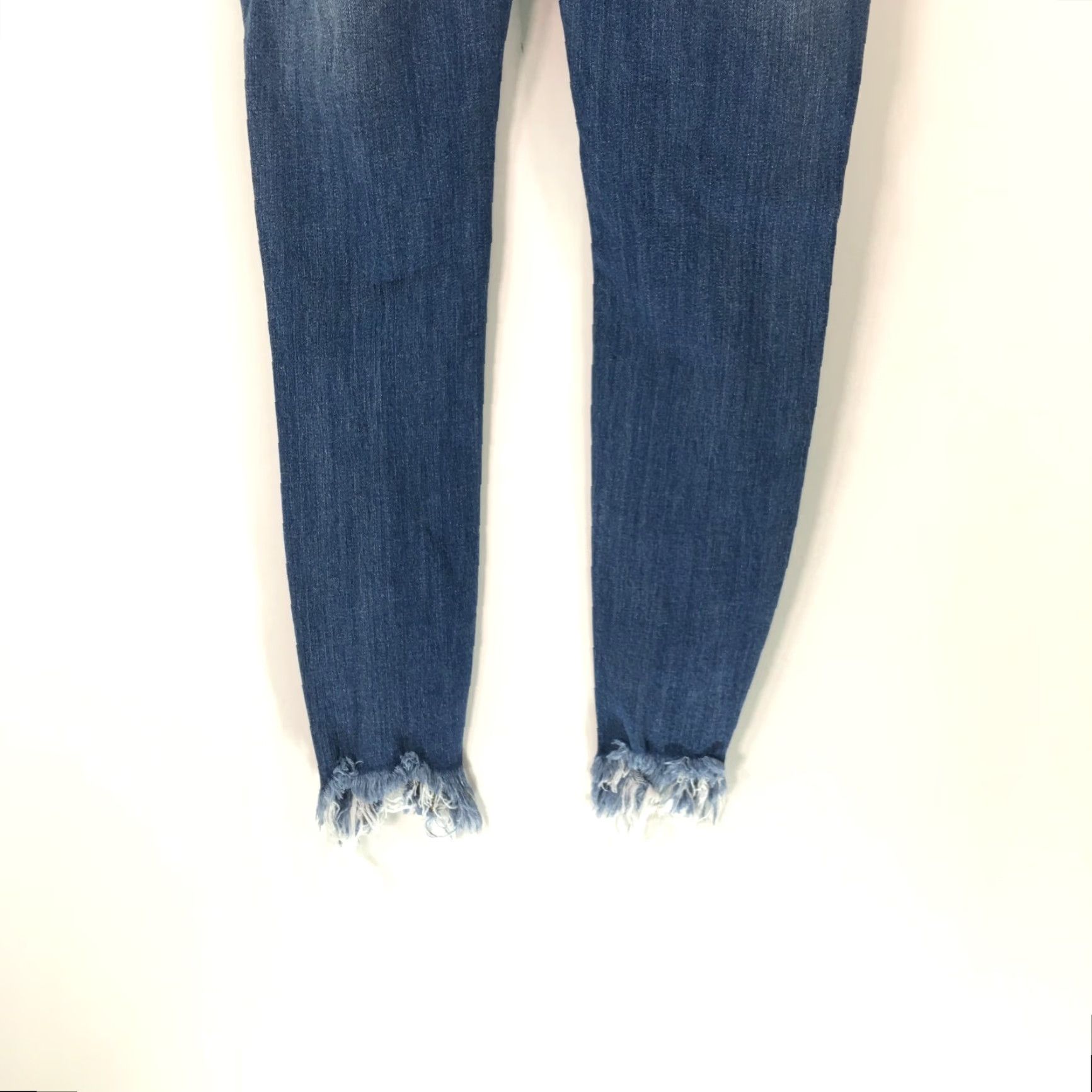 Denime AB Women's Regular Tie Distressed Skinny Blue Denim Jeans Shirt? Size 28" / US 6 / IT 42 - 4 Thumbnail