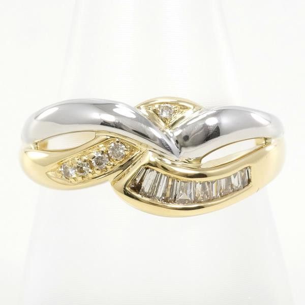 K18、Pt850 ring Other PT850 Platinum K18 Yellow Gold Diamond Ring 13.5 Metal