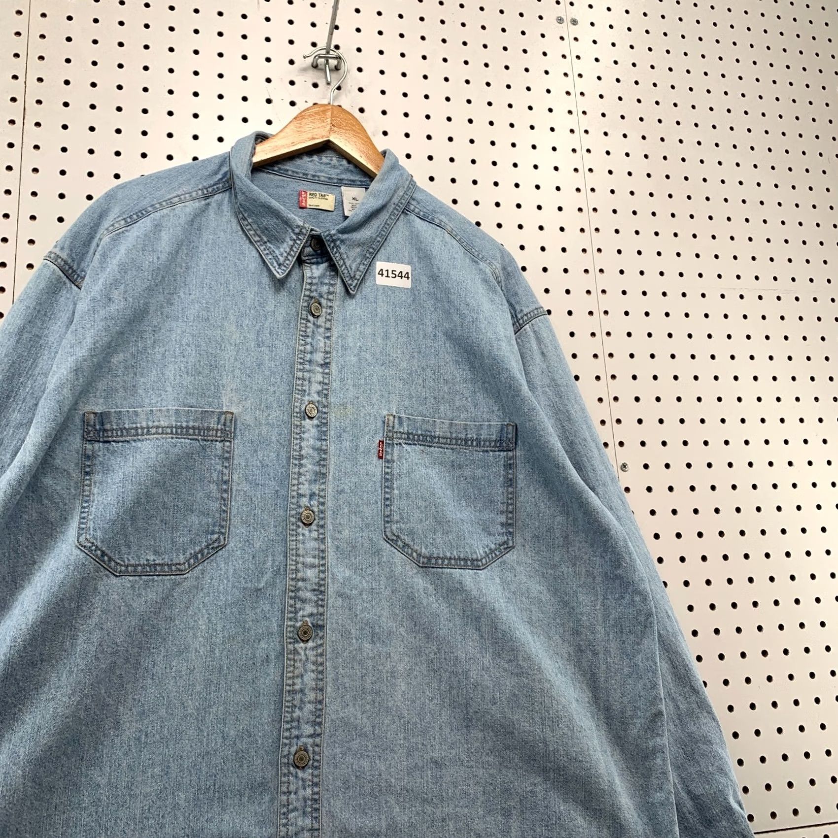 Levi's Levi's Red Tab Denim Button Shirt Men XL Blue Light Wash Western Cowboy 28x34 Size US XL / EU 56 / 4 - 7 Thumbnail