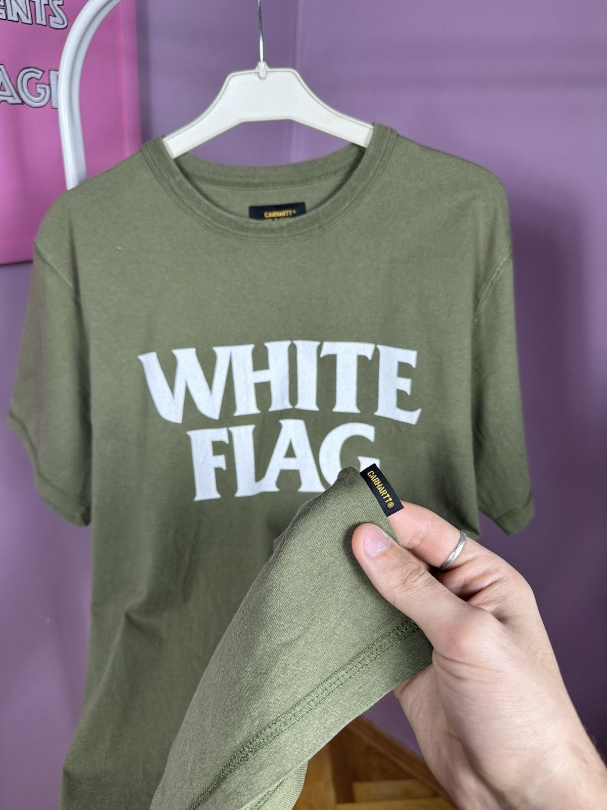 Carhartt Wip Carhartt WIP S/S White Flag T-Shirt Khaki Cotton Size M Size US M / EU 48-50 / 2 - 7 Thumbnail