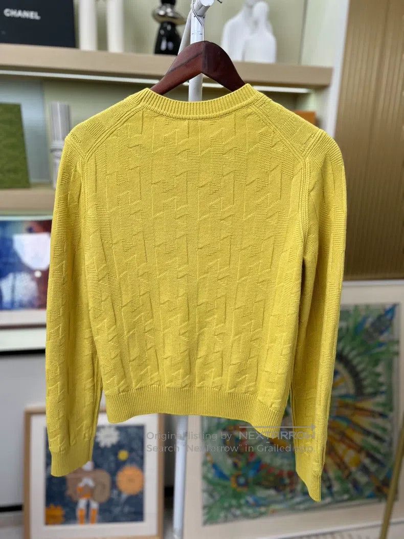 Hermes Hermes Ginger Yellow Crew Neck Knit Wool Sweater Size S / US 4 / IT 40 - 2 Thumbnail