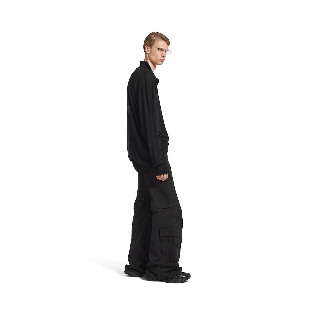 Balenciaga o1tr1nto0426 Flared Cargo Pants in Black Size US 32 / EU 48 - 3 Thumbnail