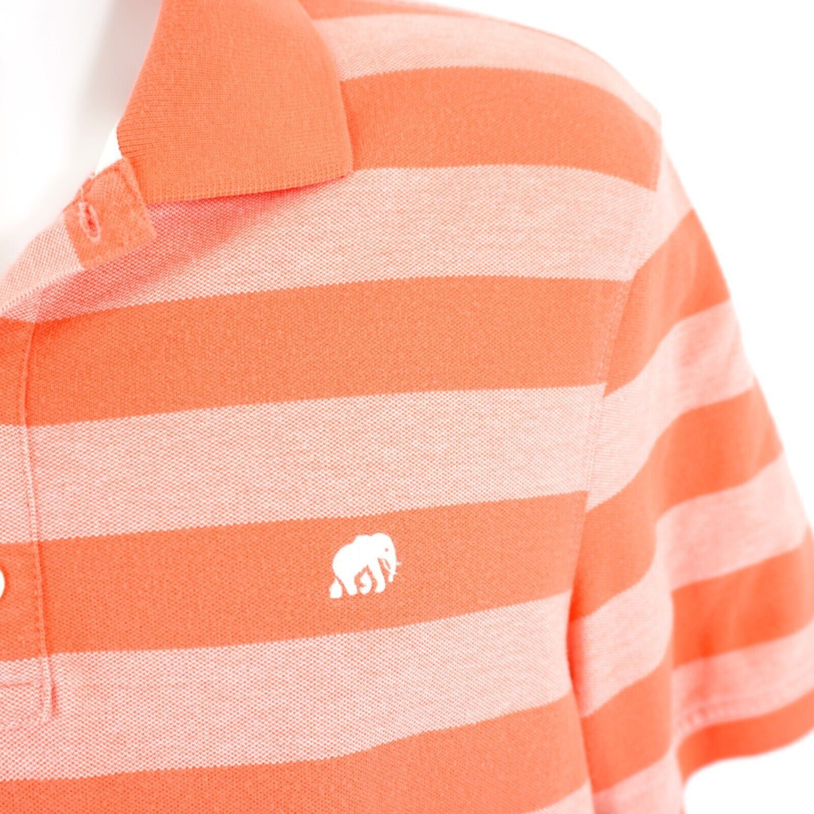 Banana Republic Banana Republic Medium Orange Striped Short Sleeve Collared Size US M / EU 48-50 / 2 - 2 Thumbnail