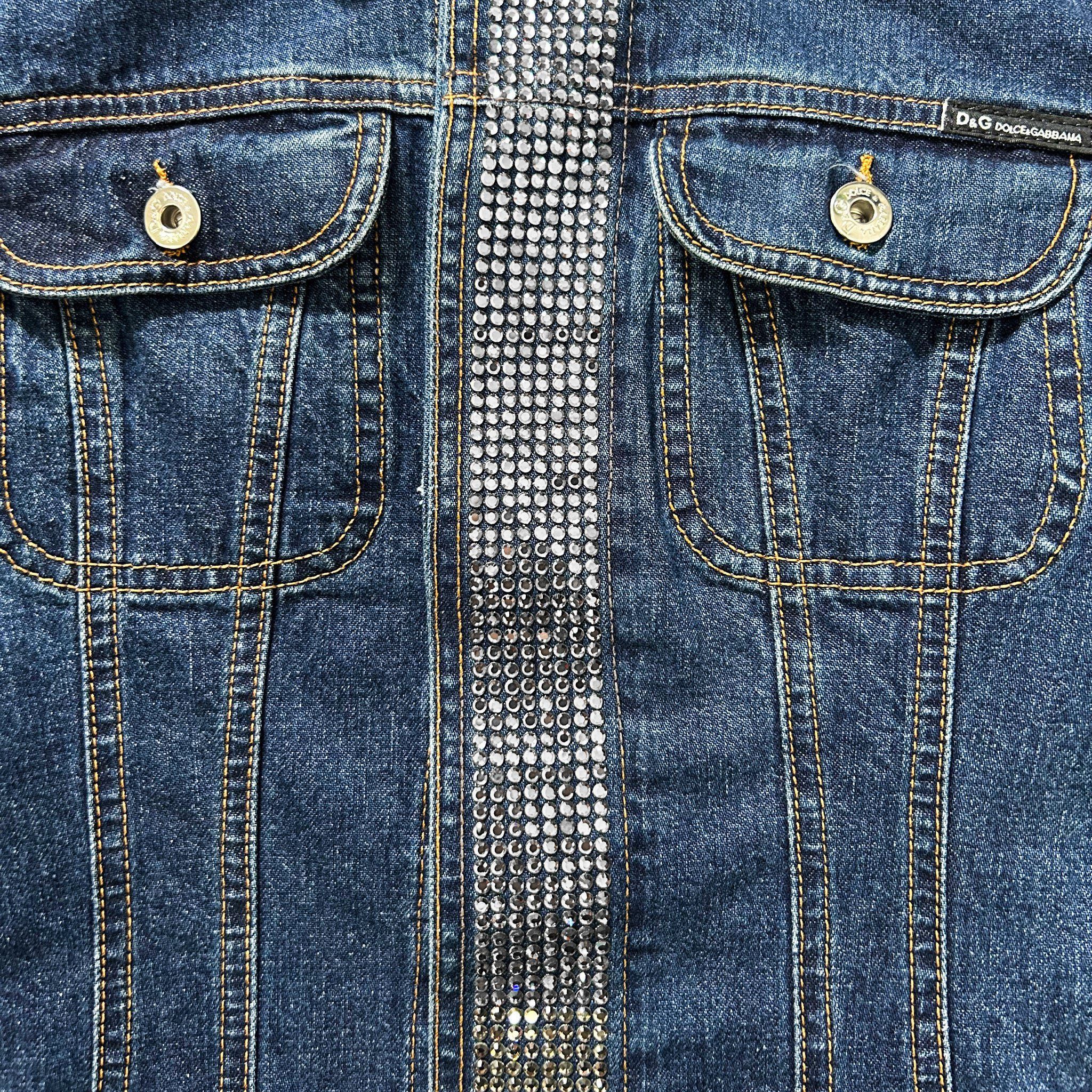 Dolce & Gabbana Dolce & Gabbana Rhinestones Trim Denim Jacket Size S / US 4 / IT 40 - 3 Thumbnail