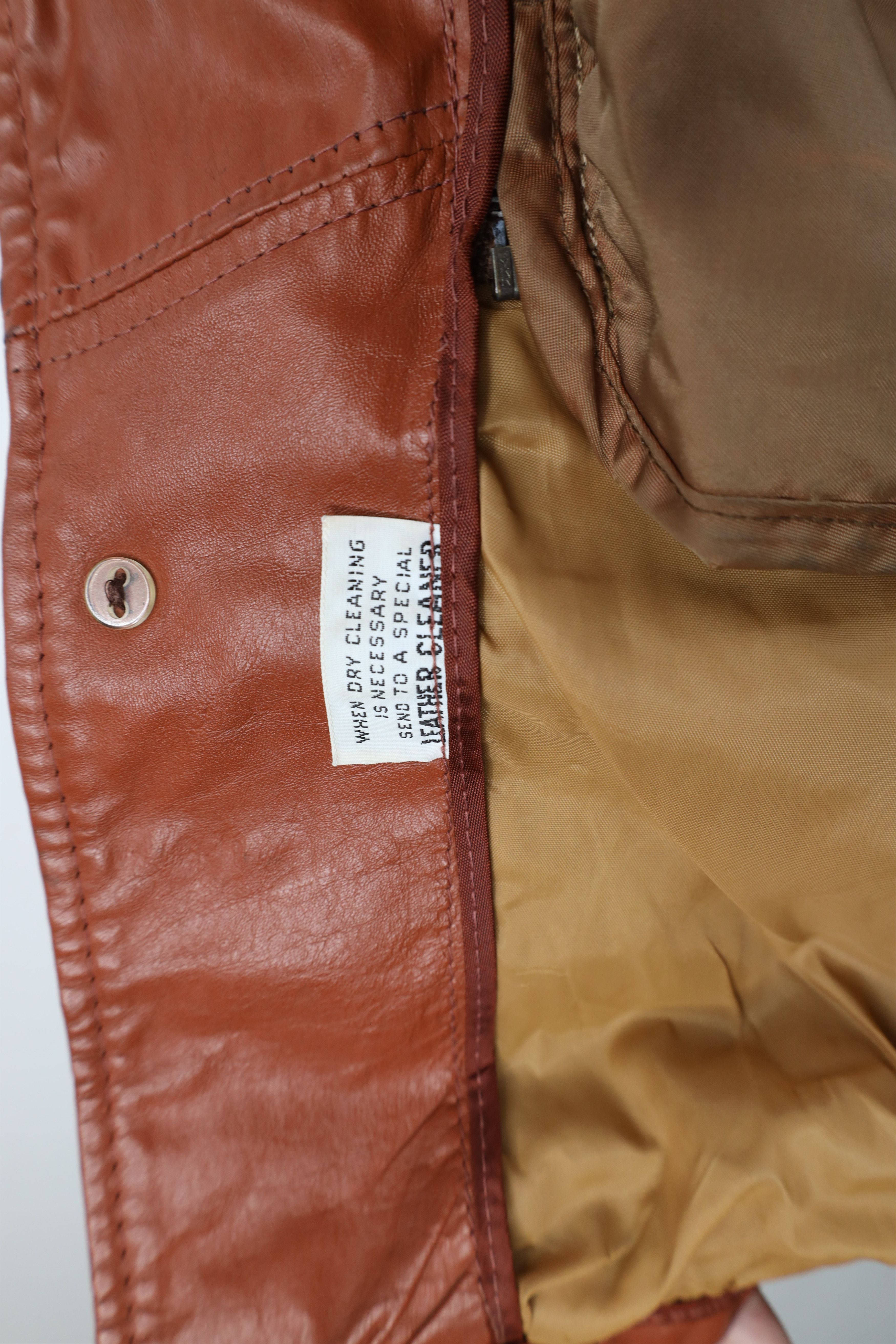 Vintage Vintage 70s Streetwear Lined Leather Button Jacket Brown USA Size US XL / EU 56 / 4 - 11 Thumbnail